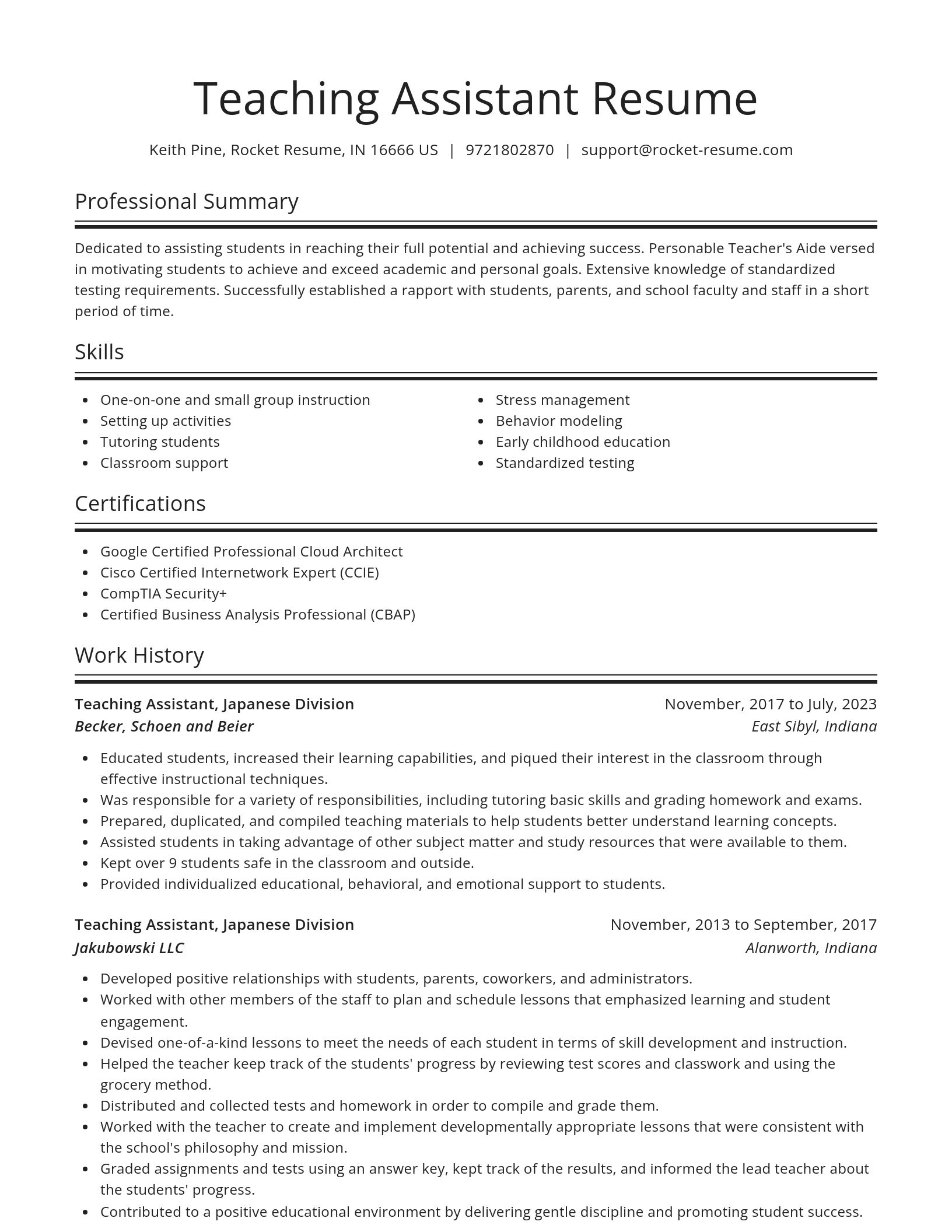 Spotlight resume template