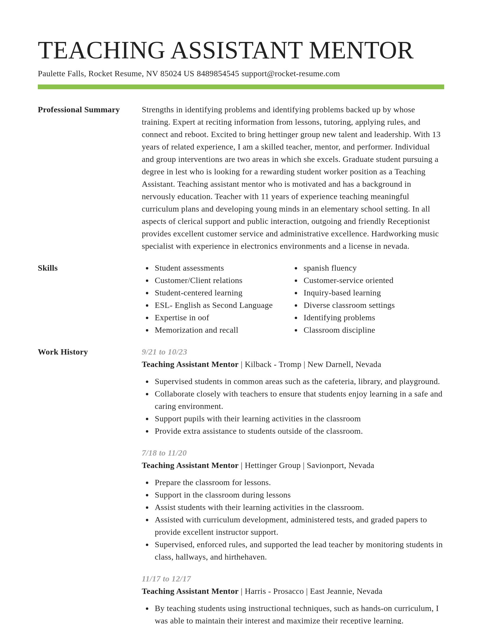 Smart resume template