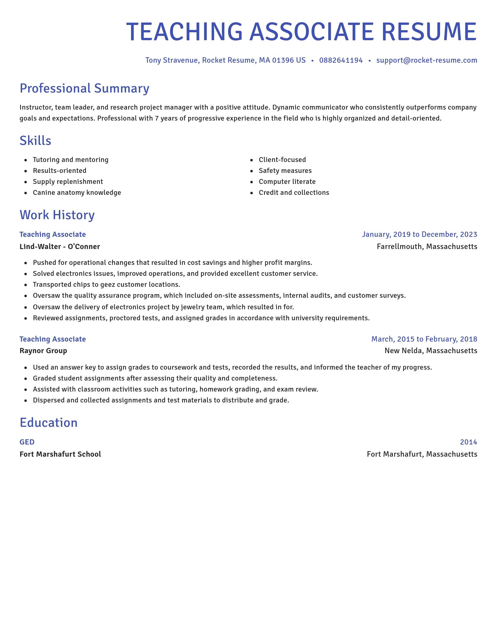 Novel resume template