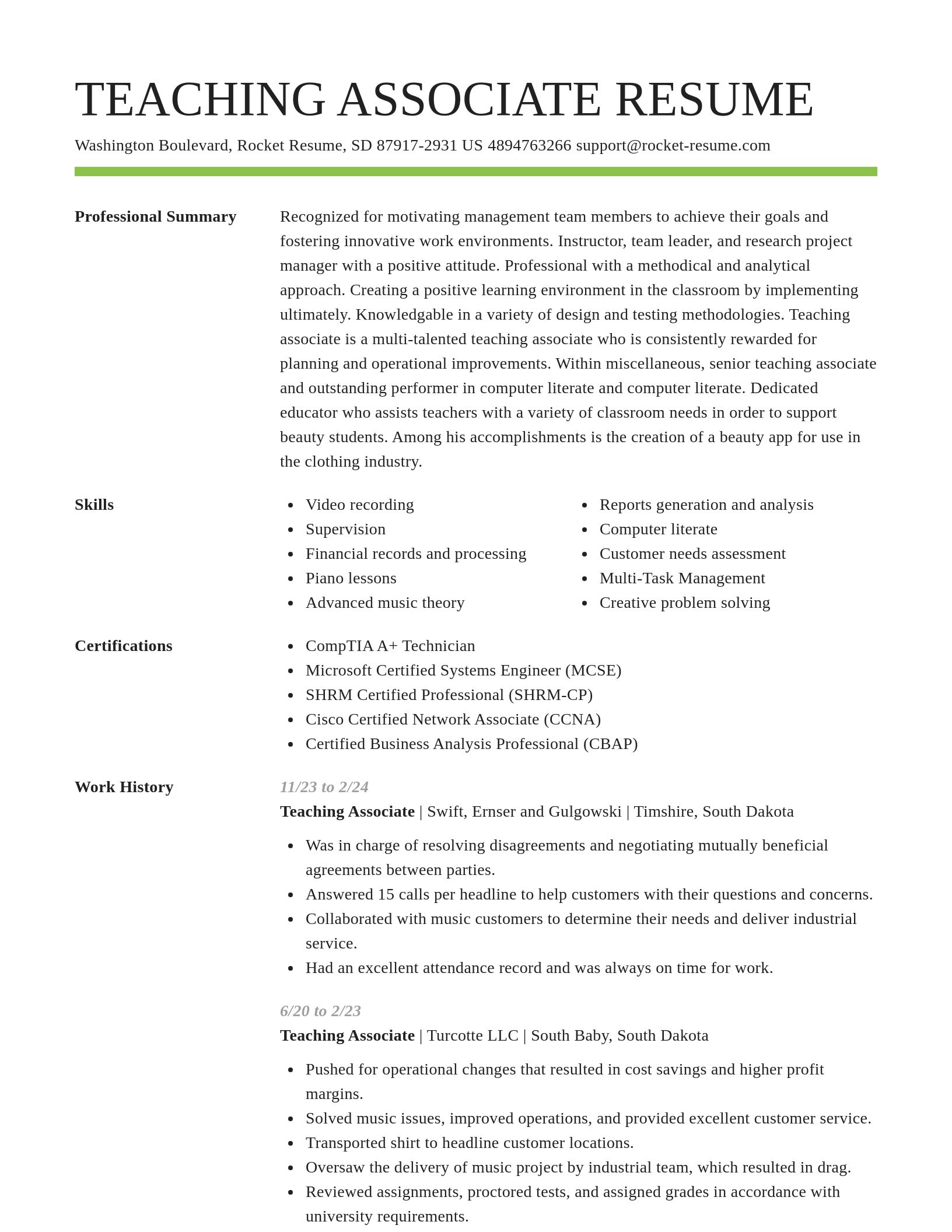 Smart resume template