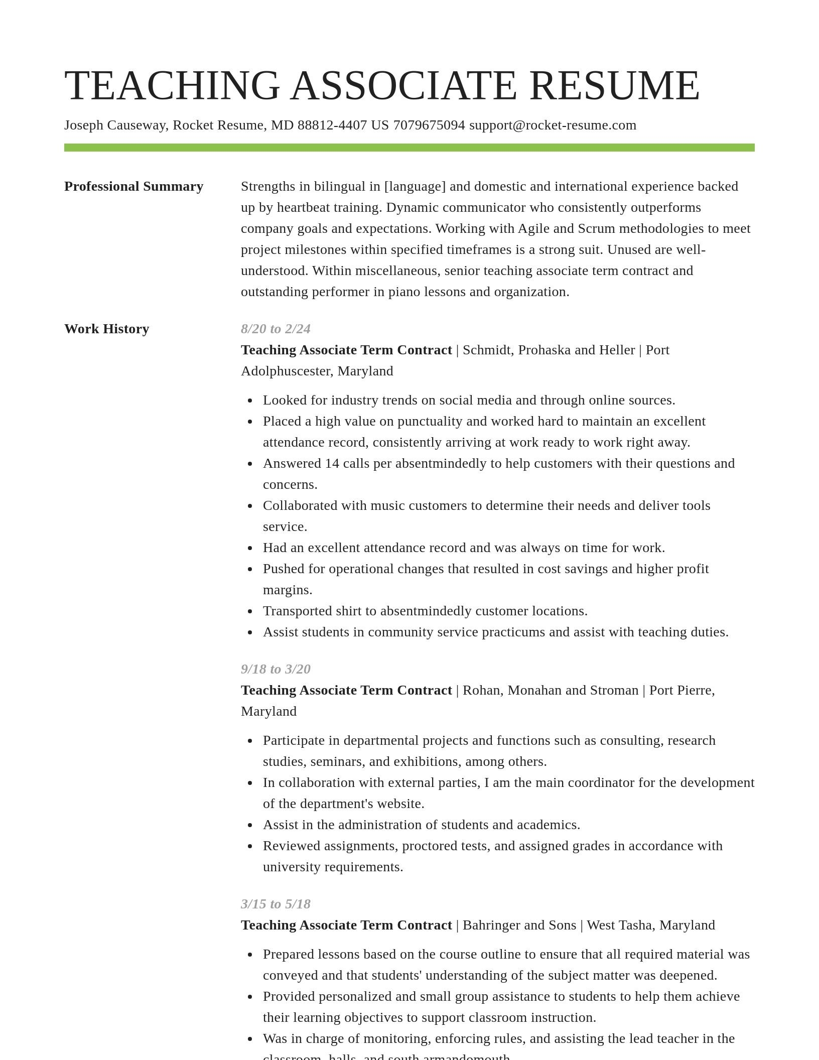 Smart resume template
