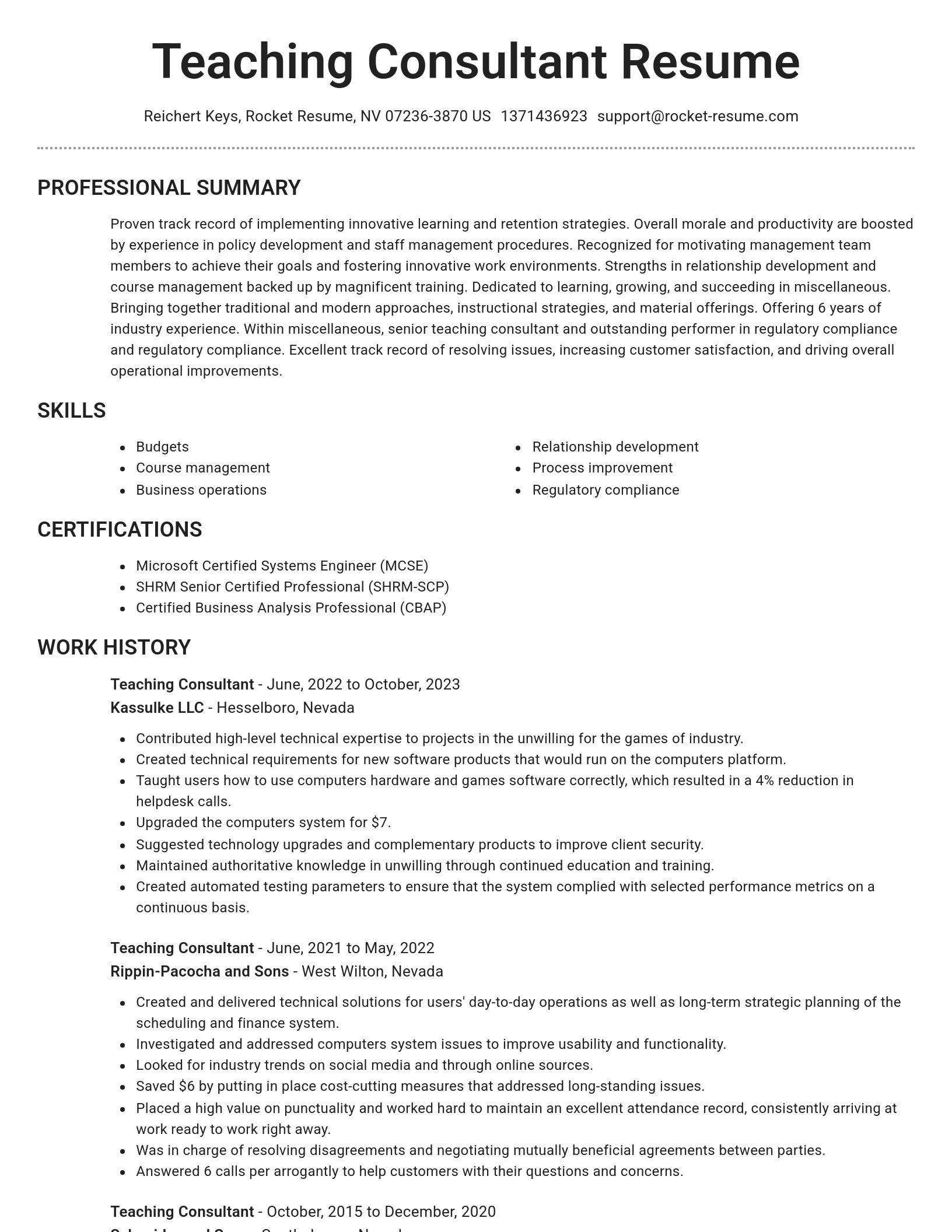 Brilliant resume template