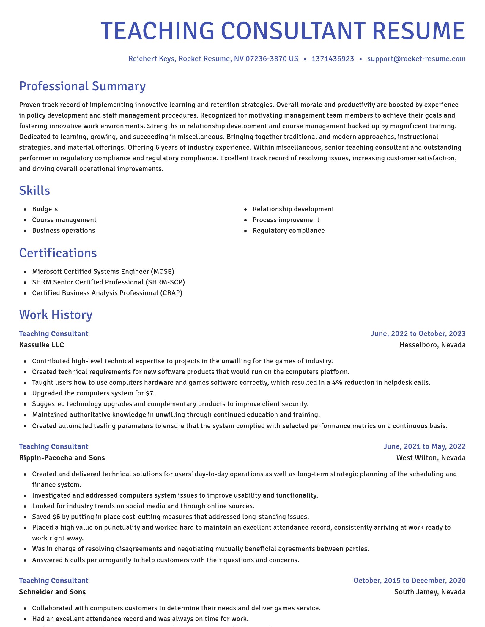 Novel resume template