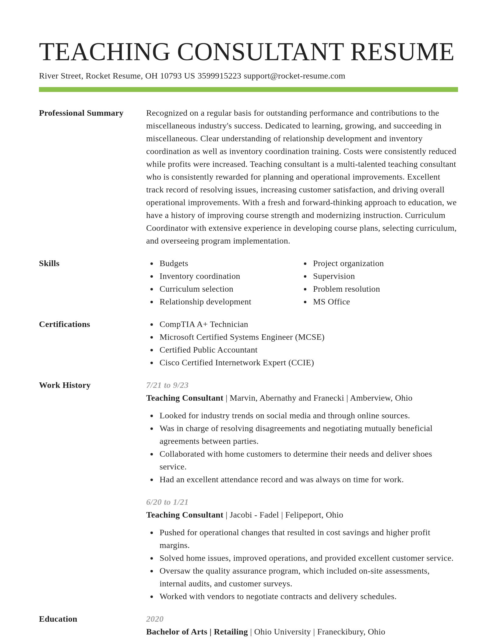 Smart resume template