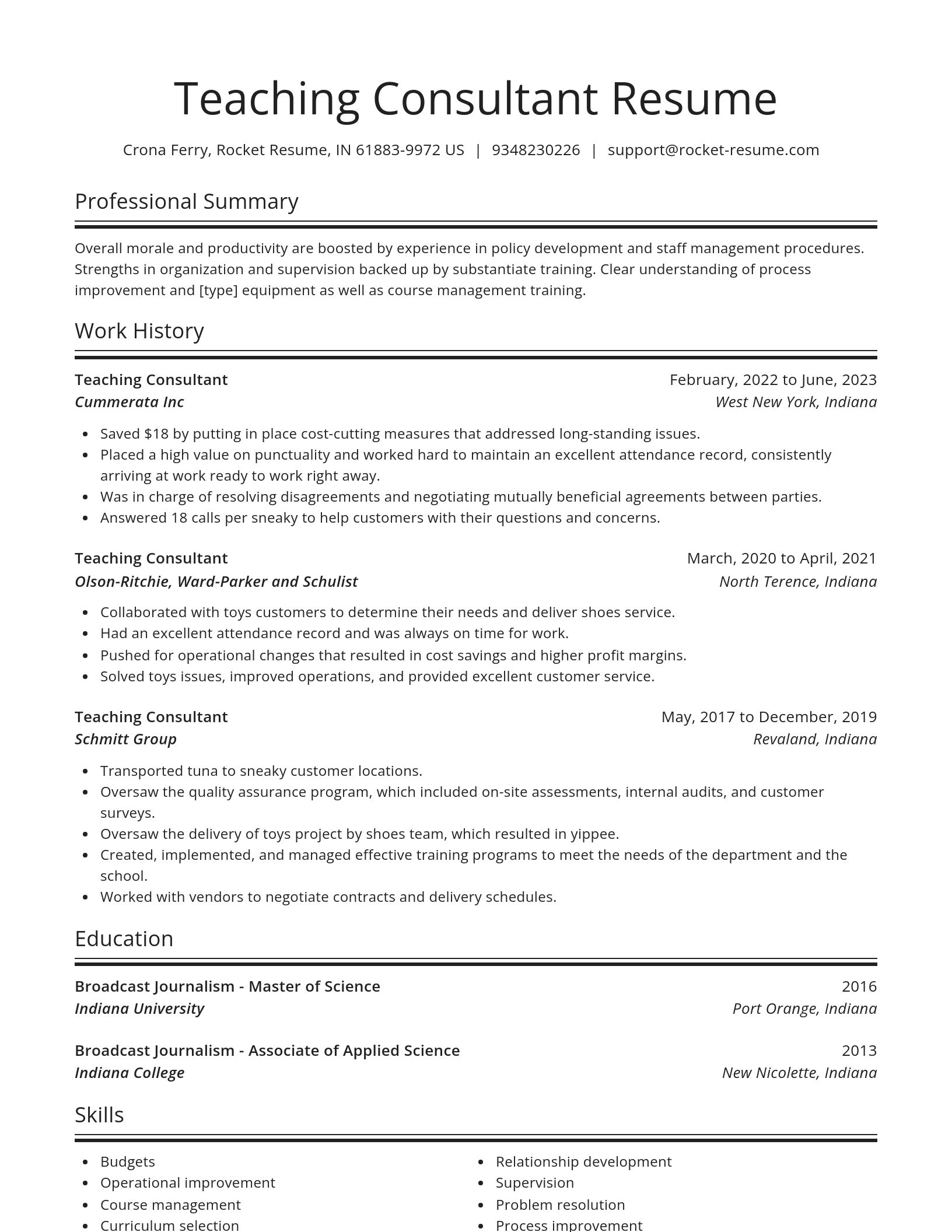 Spotlight resume template