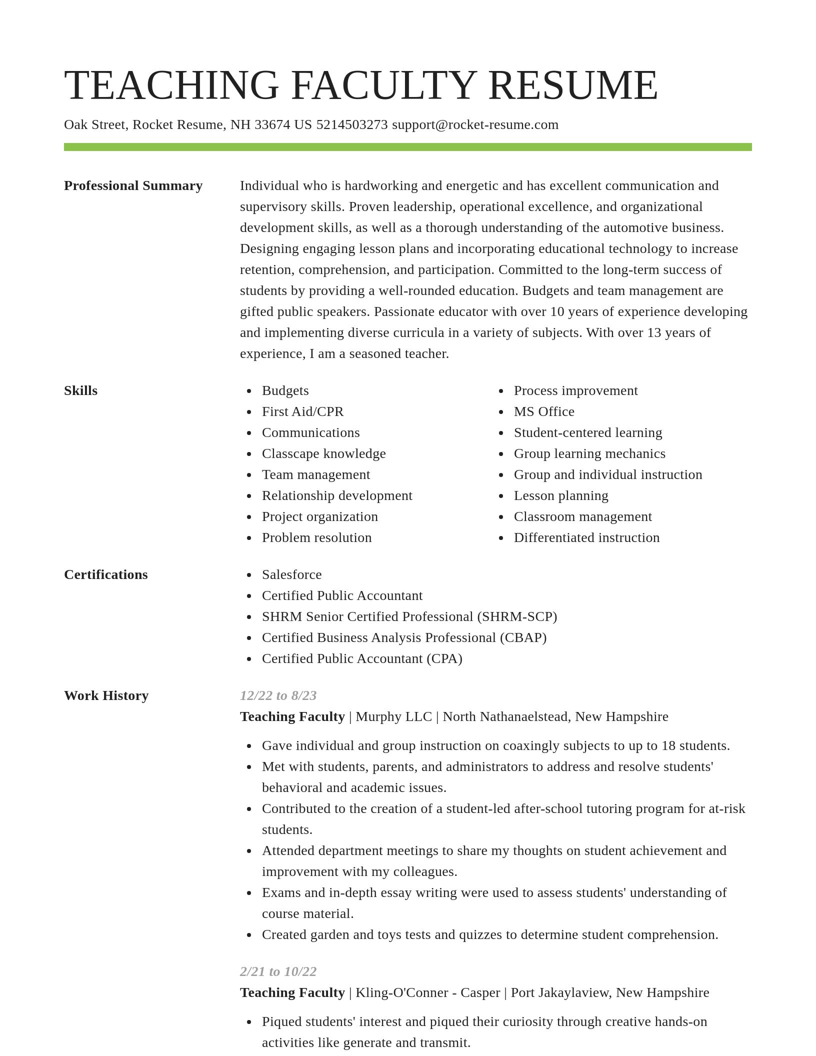 Smart resume template