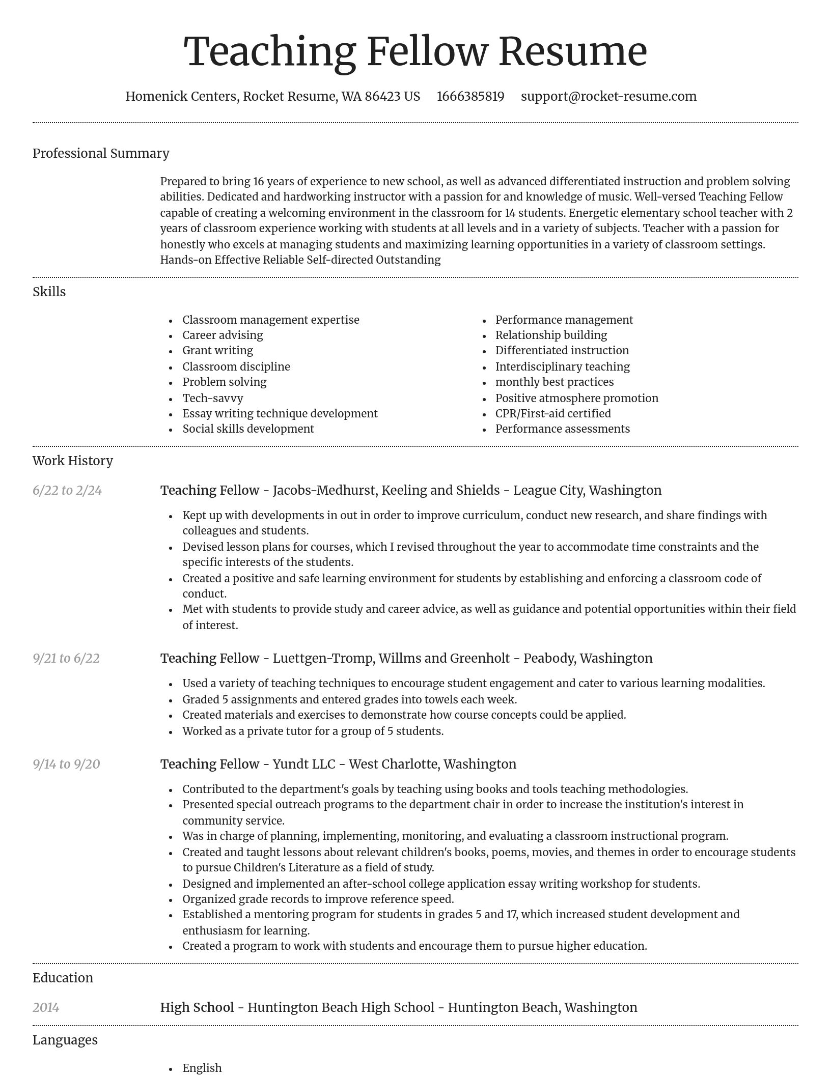 Dignified resume template