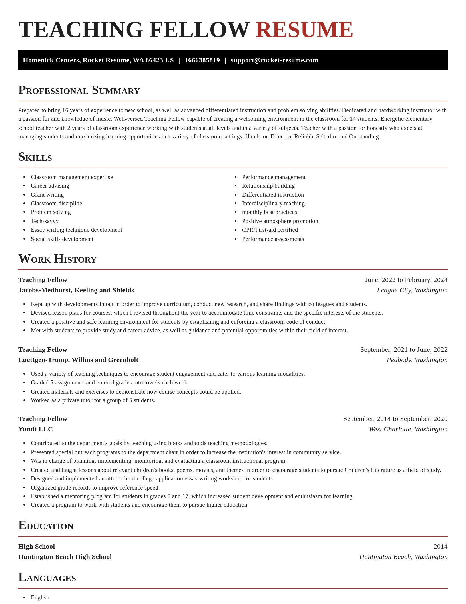 Exquisite resume template