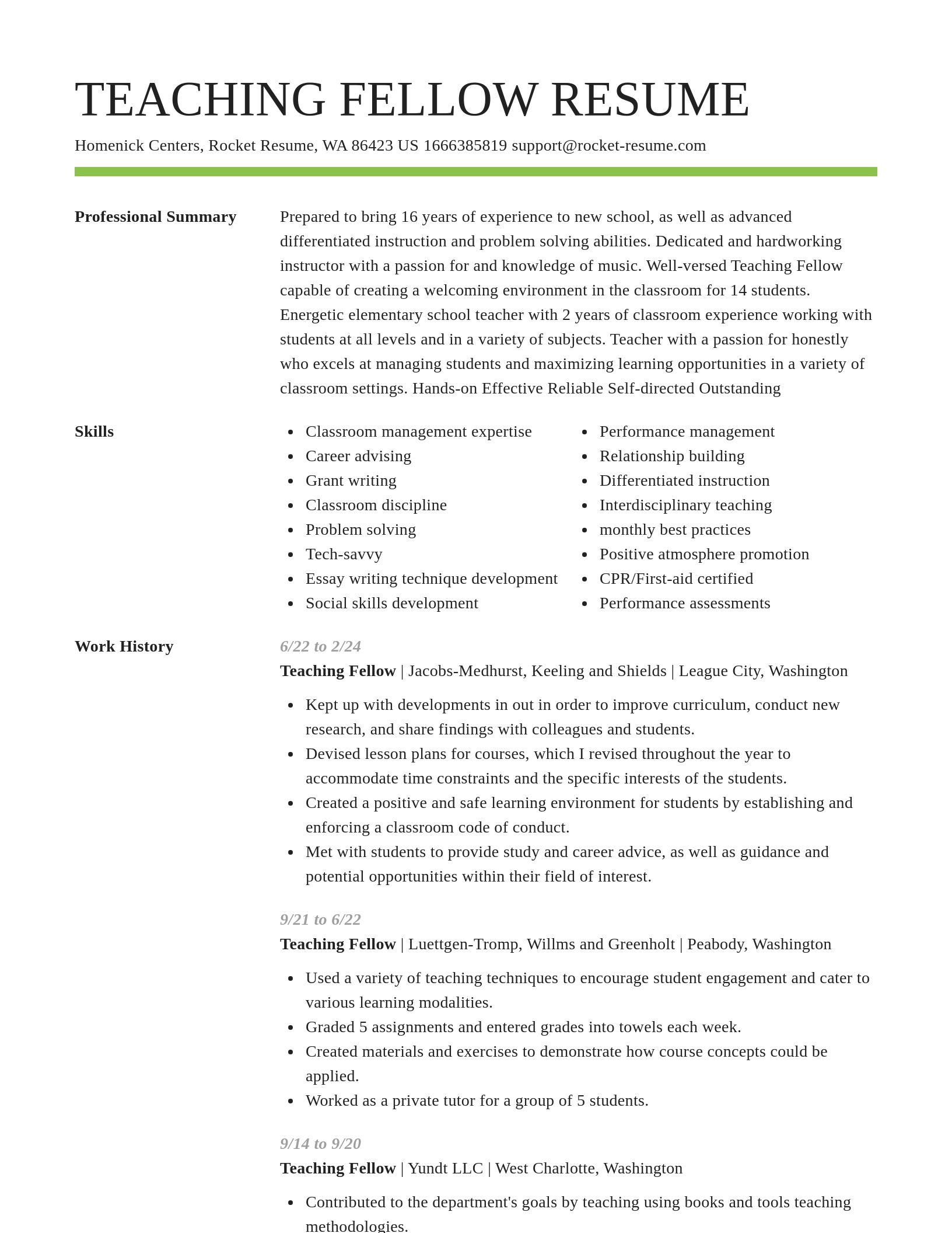 Smart resume template
