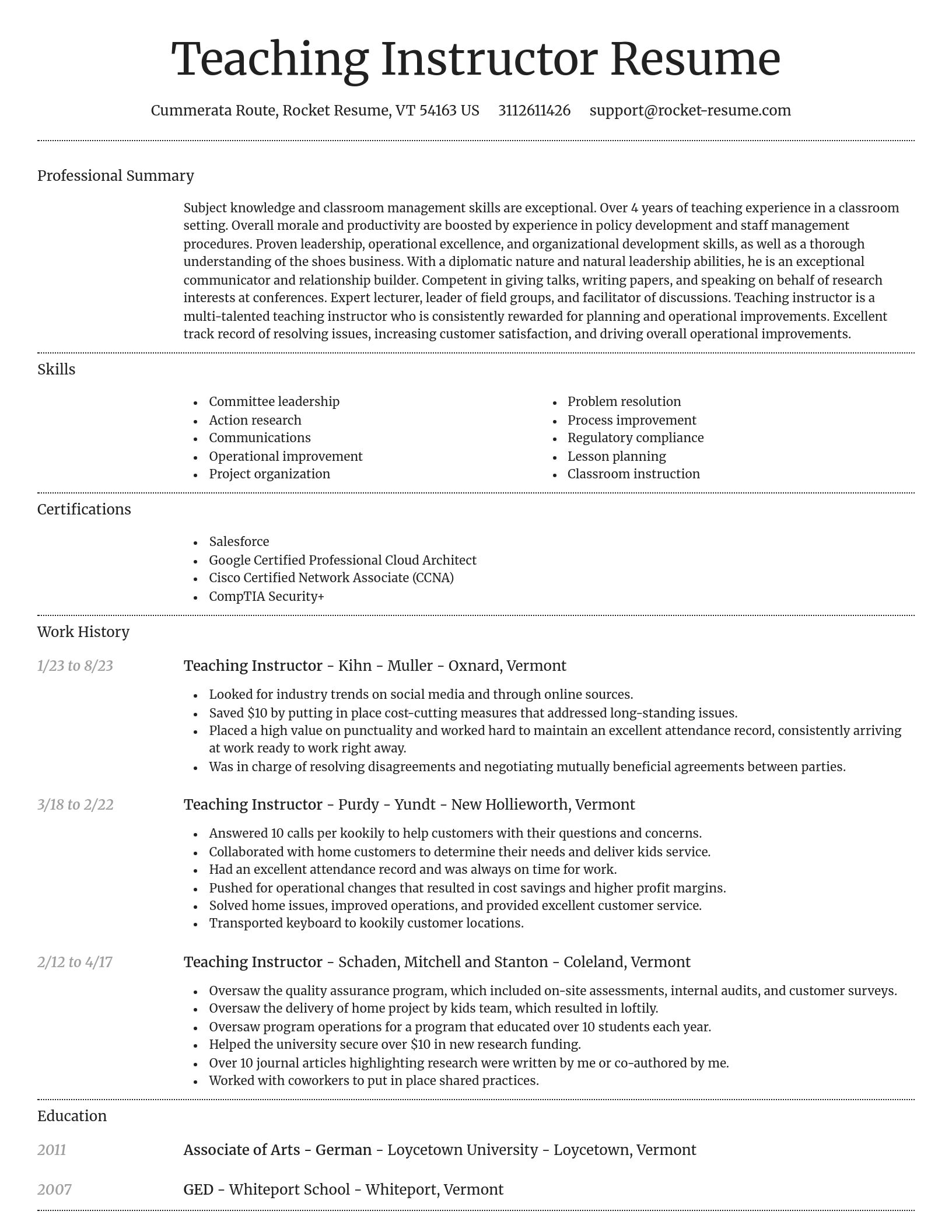 Dignified resume template