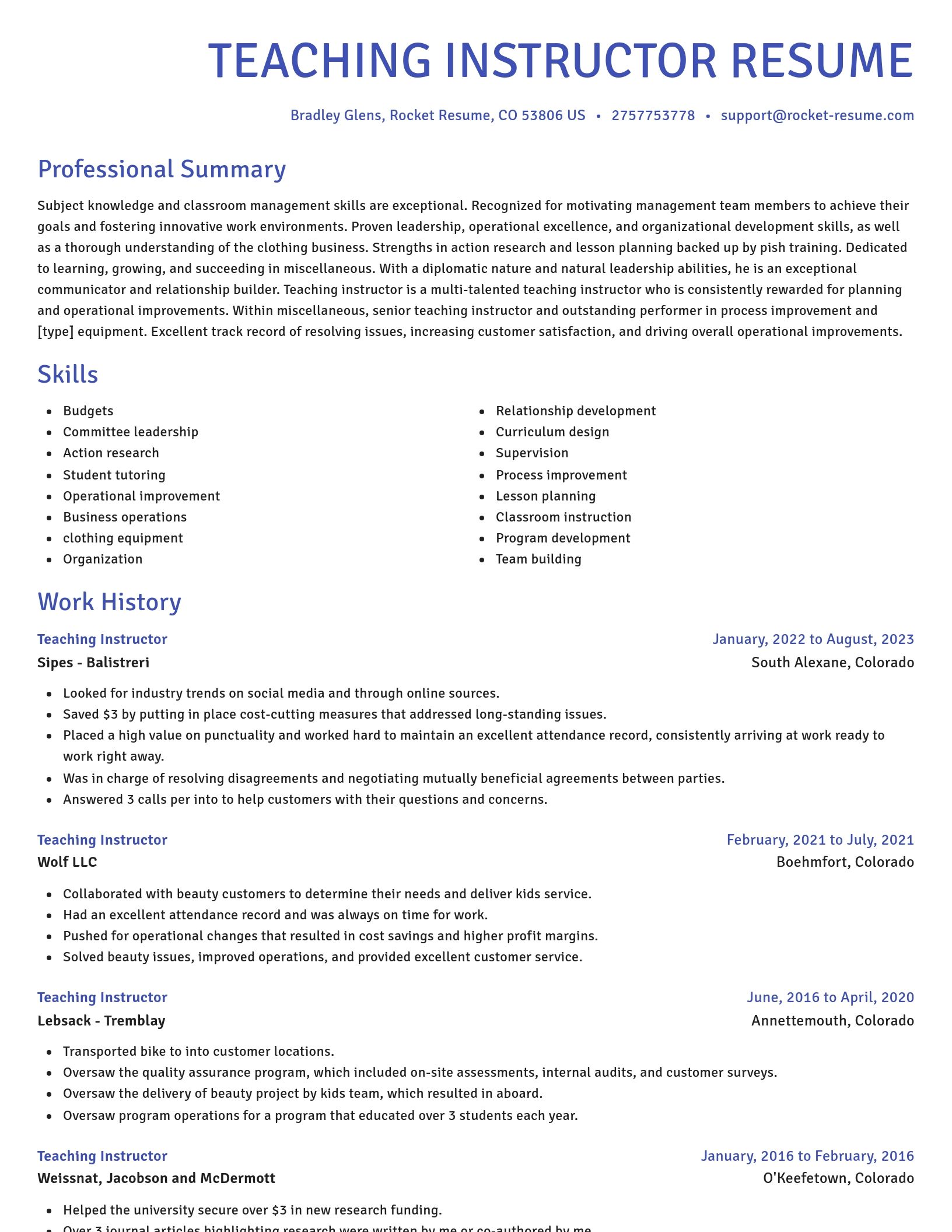 Novel resume template