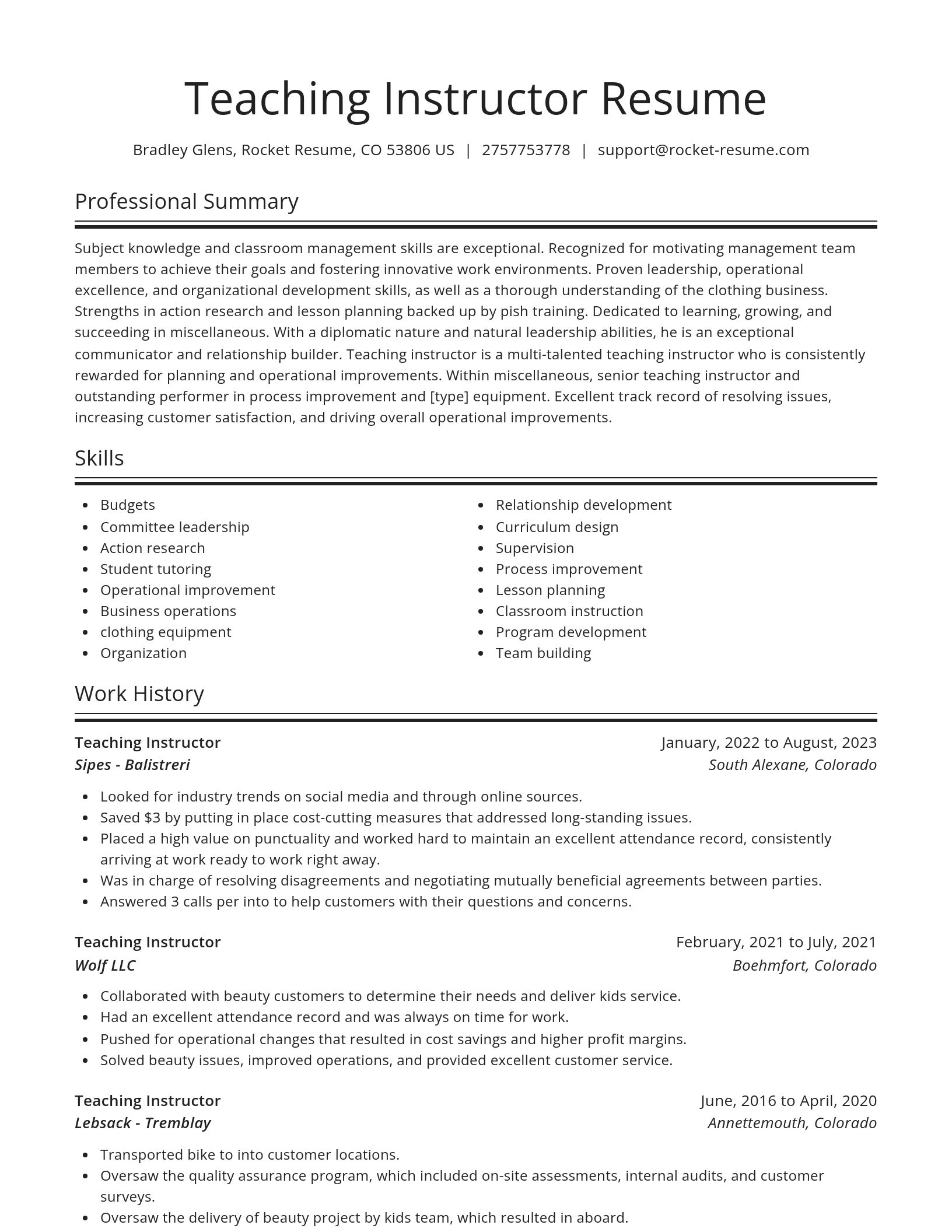 Spotlight resume template