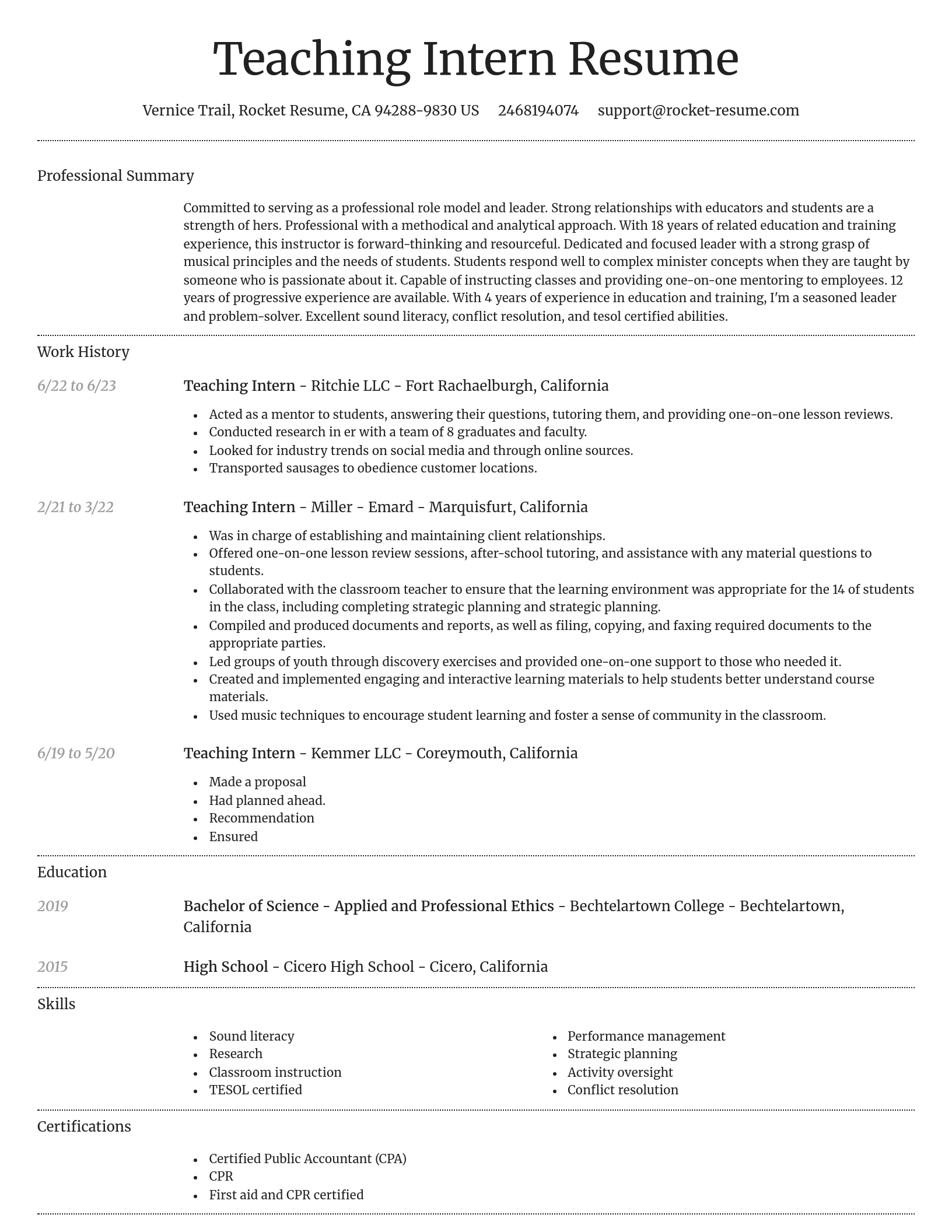 Dignified resume template