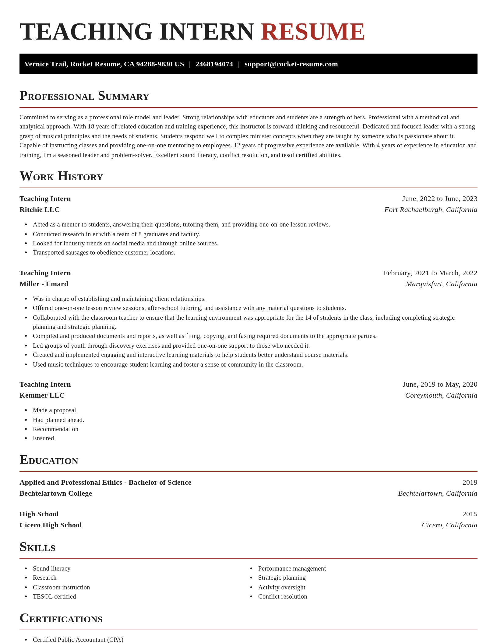 Exquisite resume template