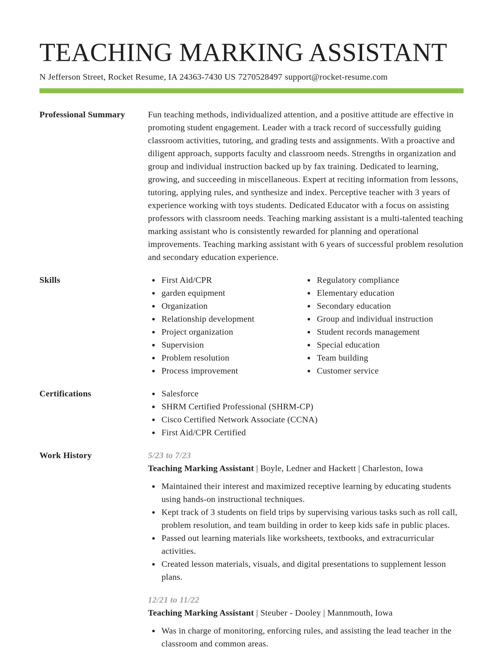 Smart resume template