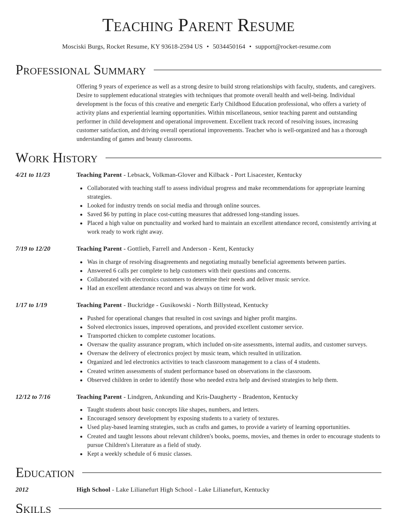 Director resume template