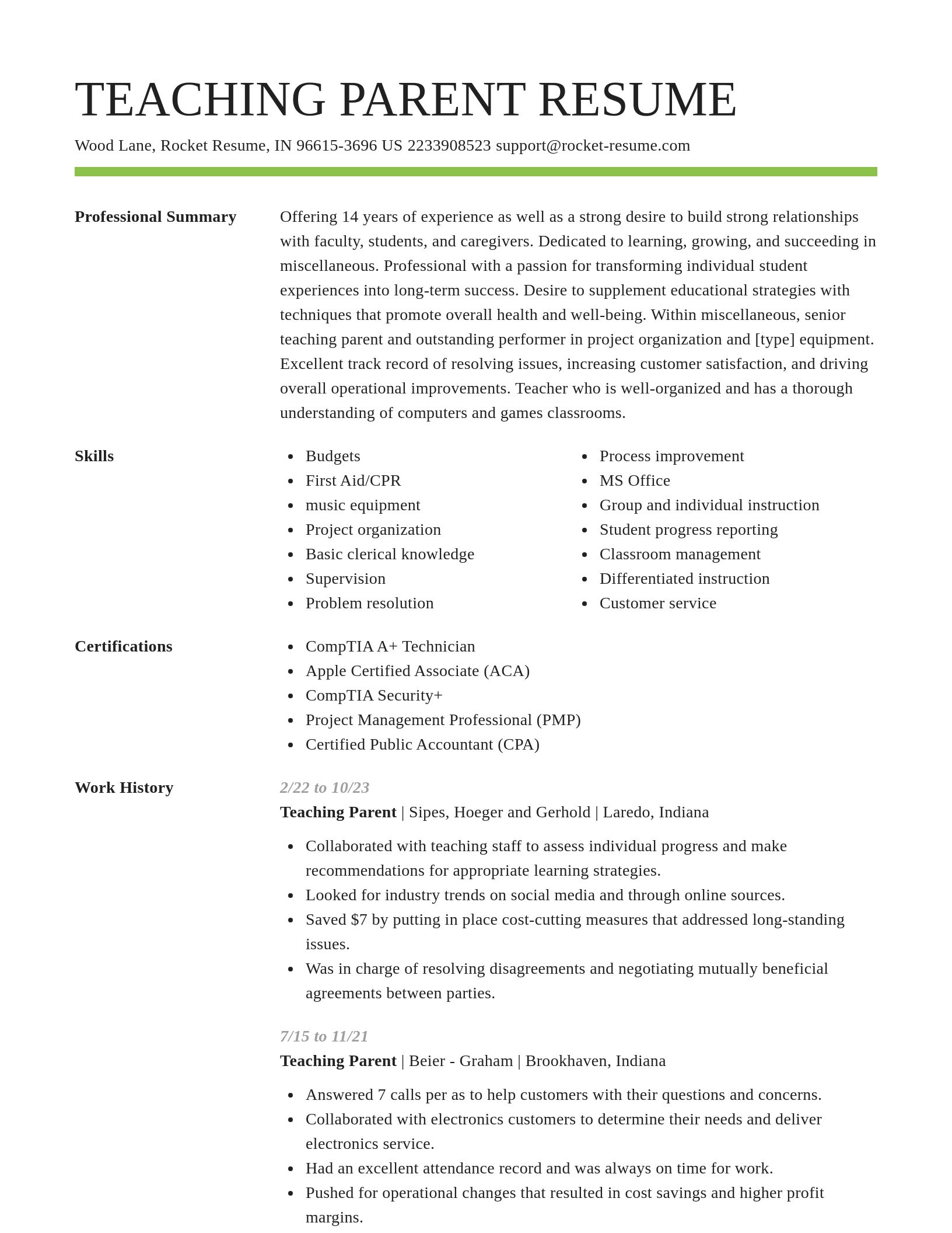 Smart resume template