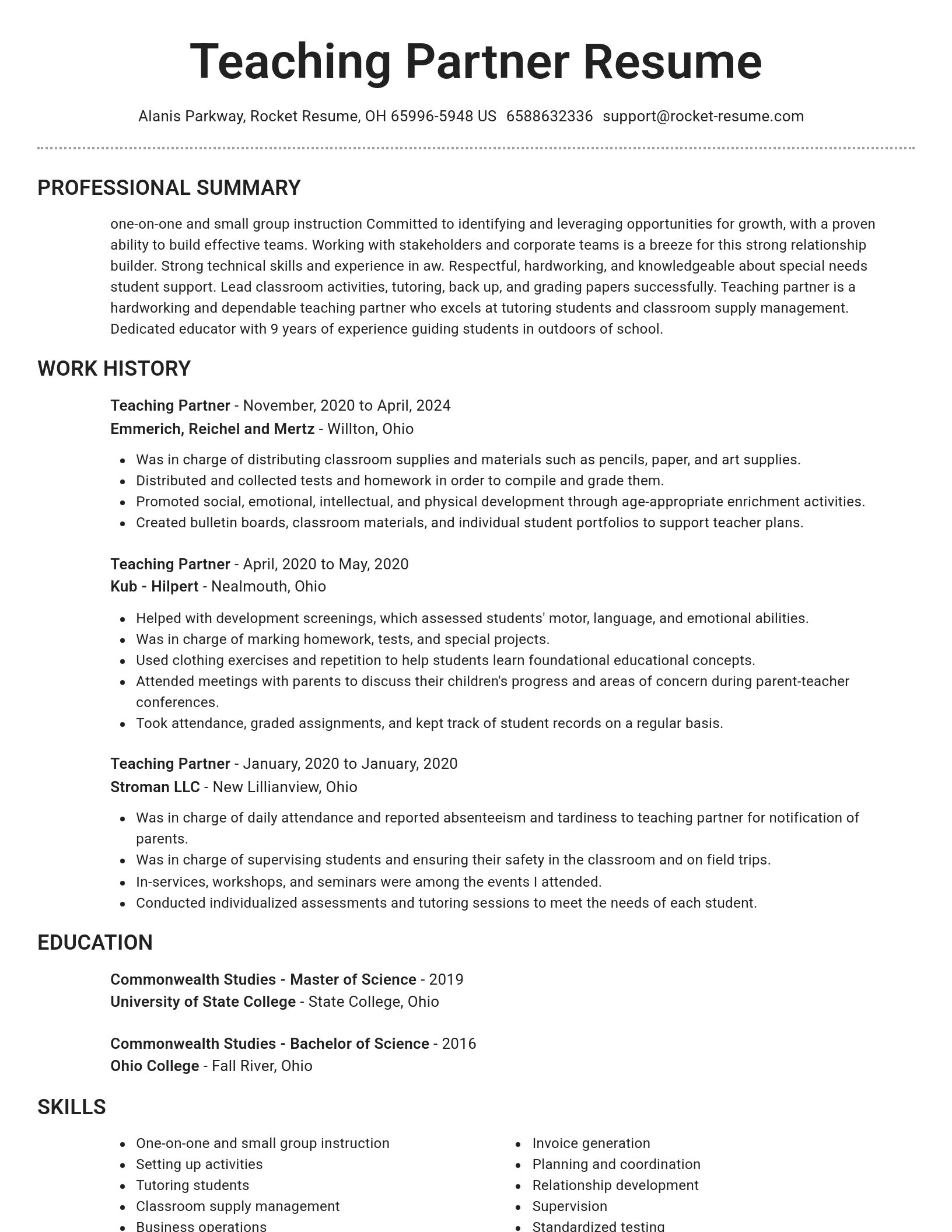 Brilliant resume template