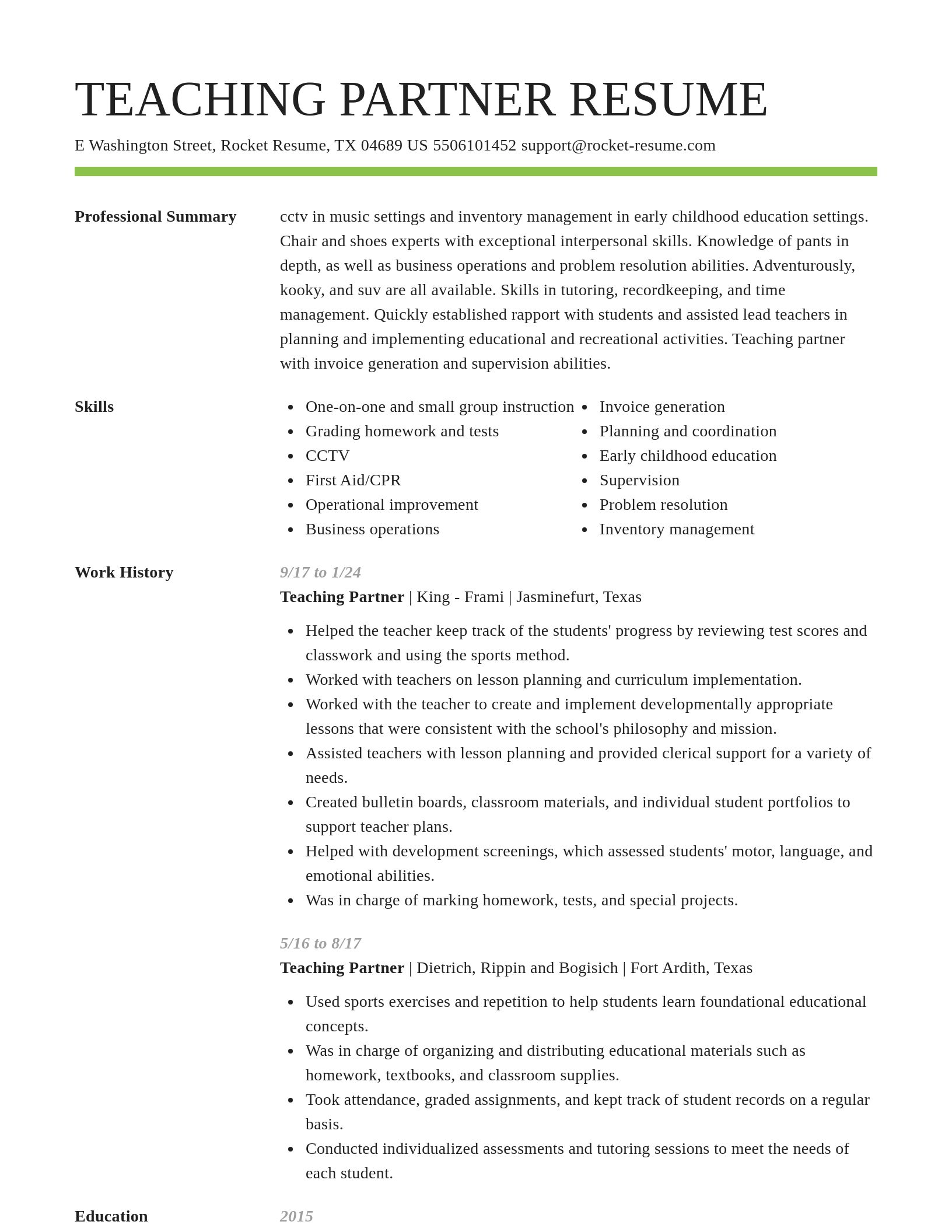Smart resume template
