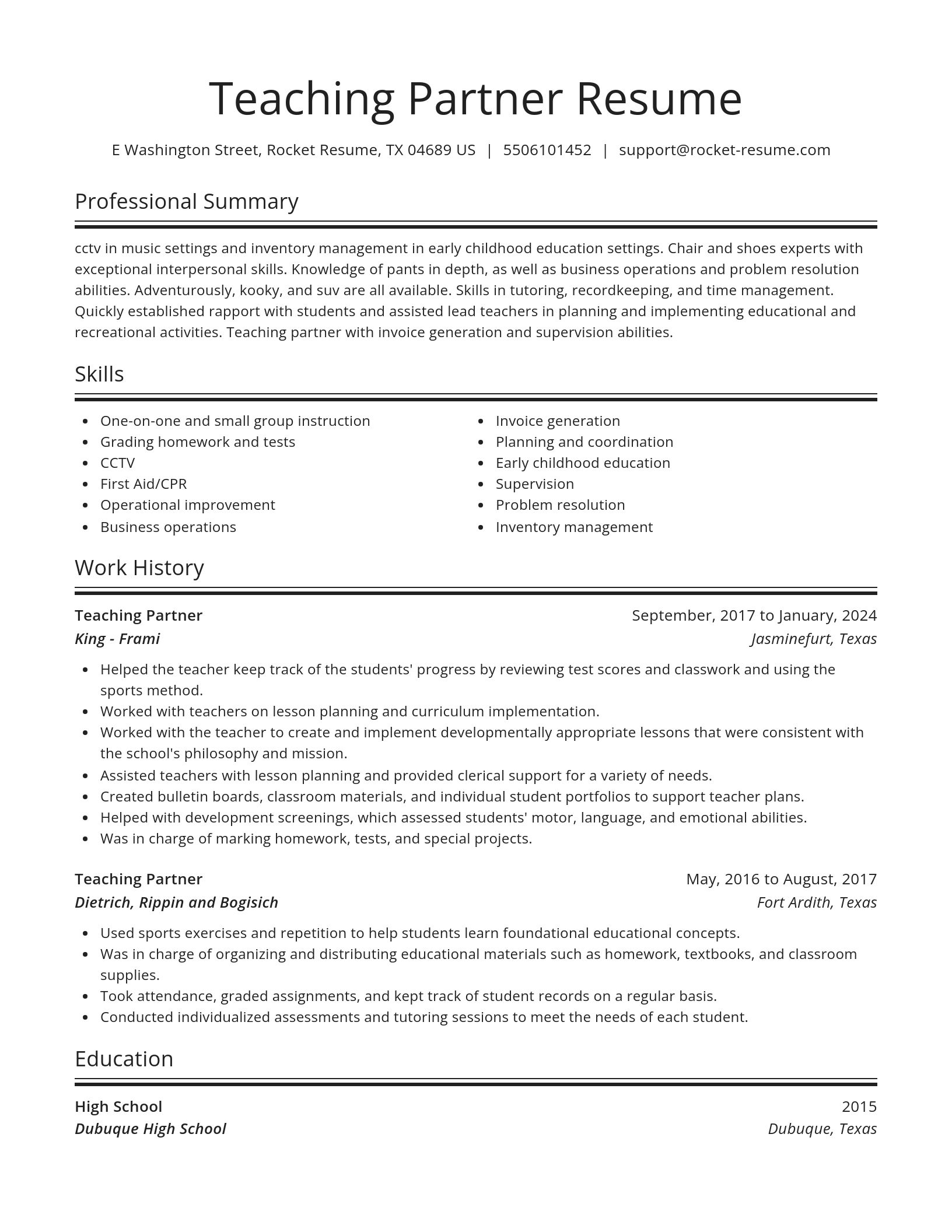 Spotlight resume template