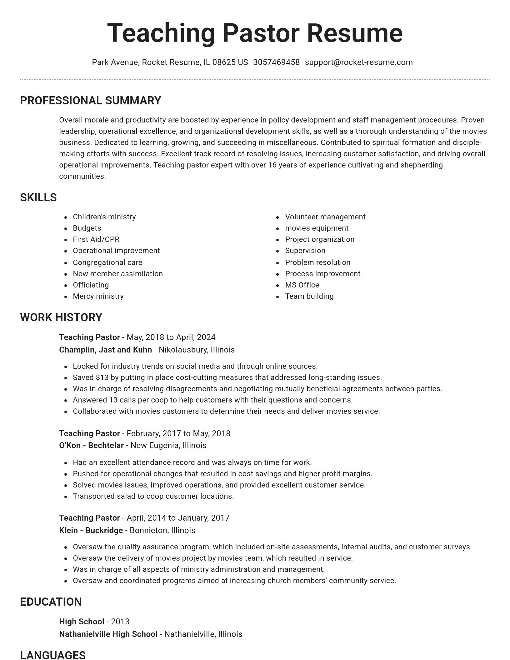 Brilliant resume template