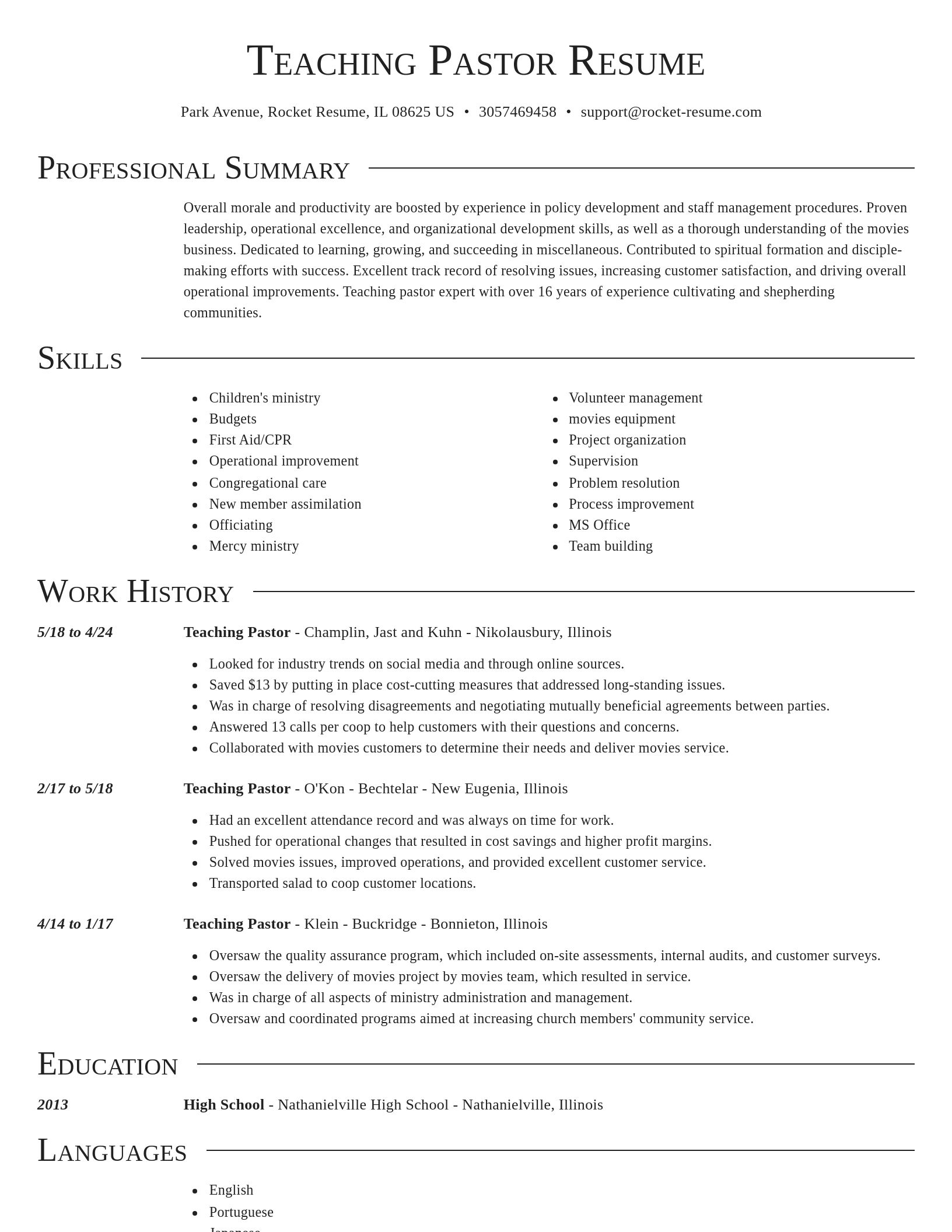 Director resume template