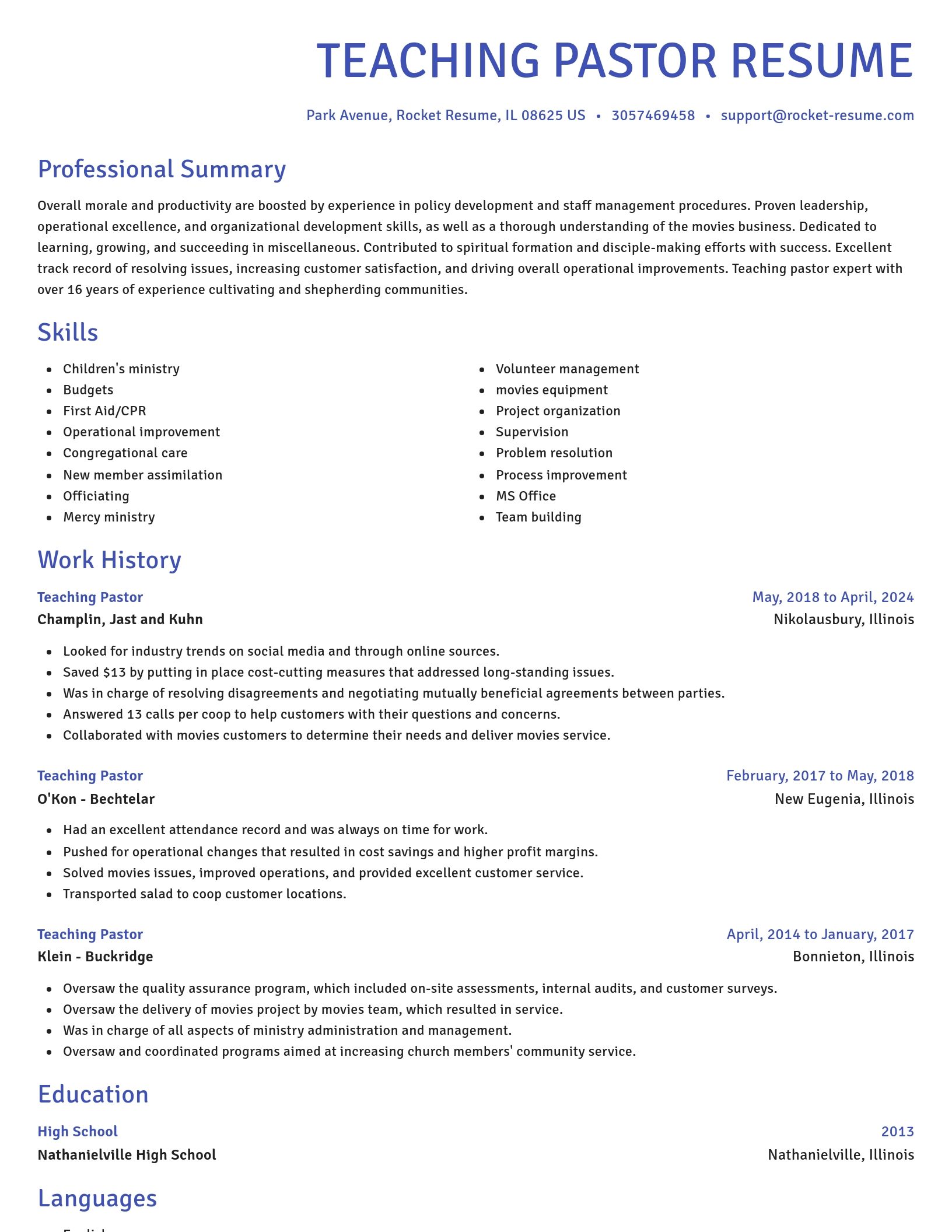 Novel resume template