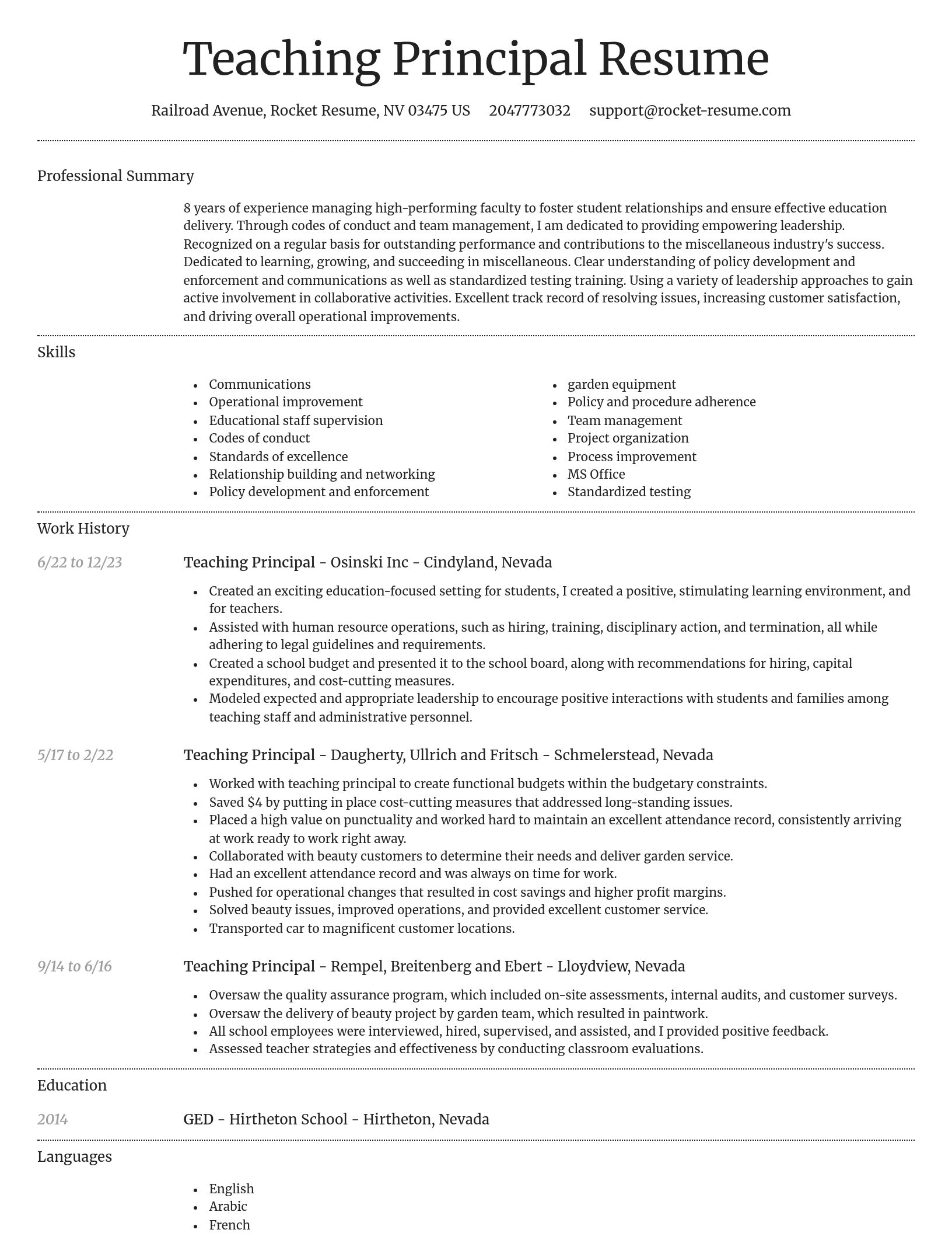 Dignified resume template