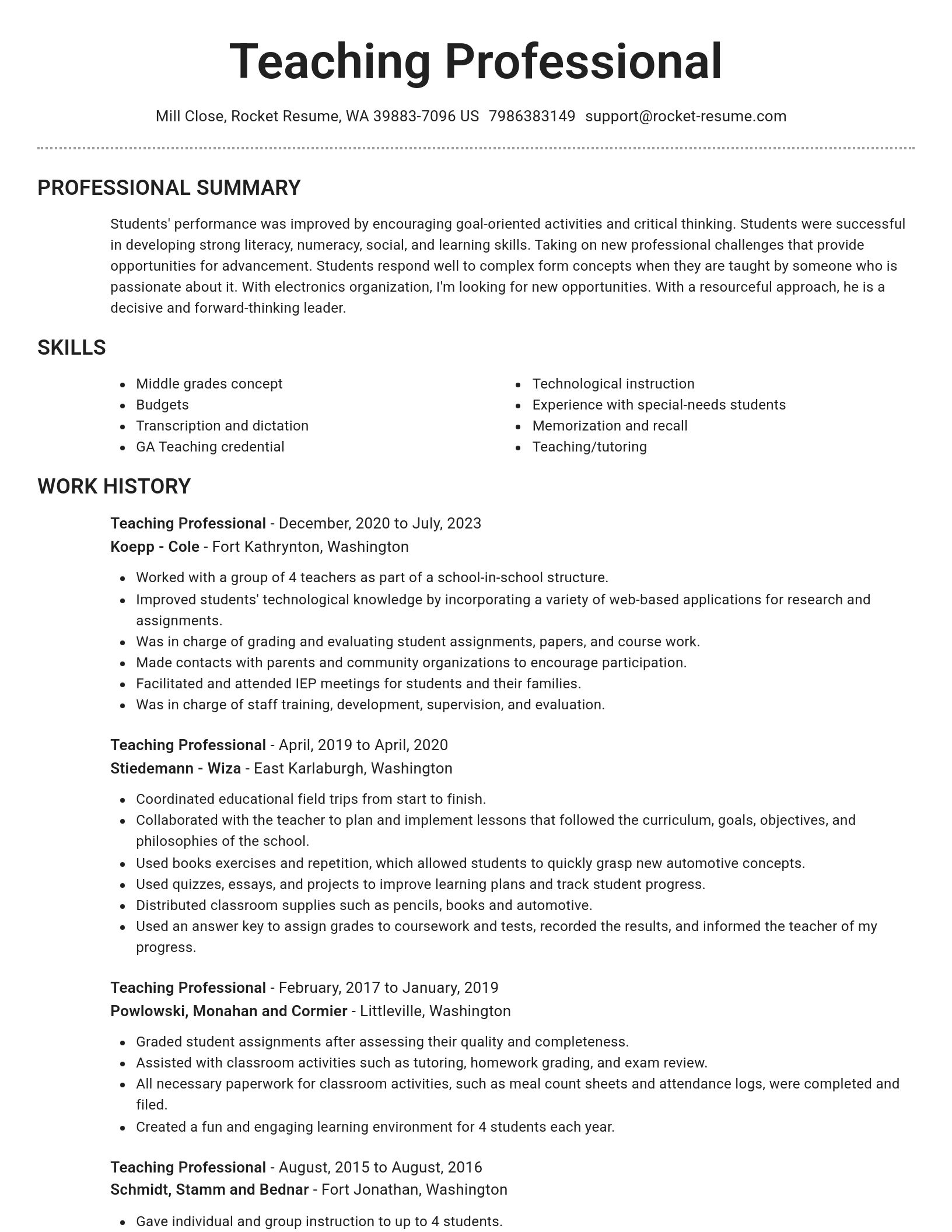 Brilliant resume template