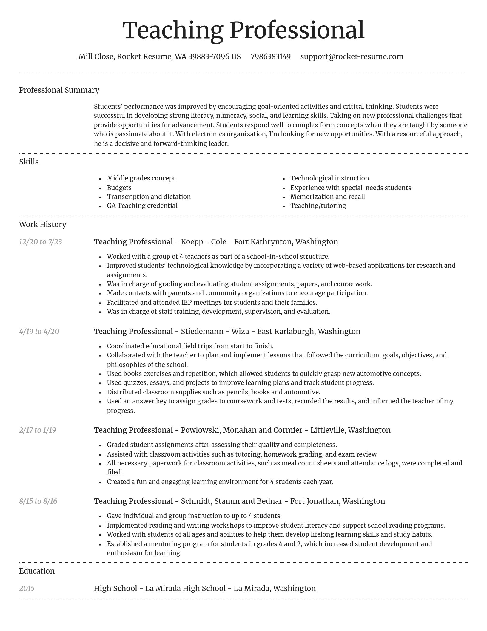 Dignified resume template