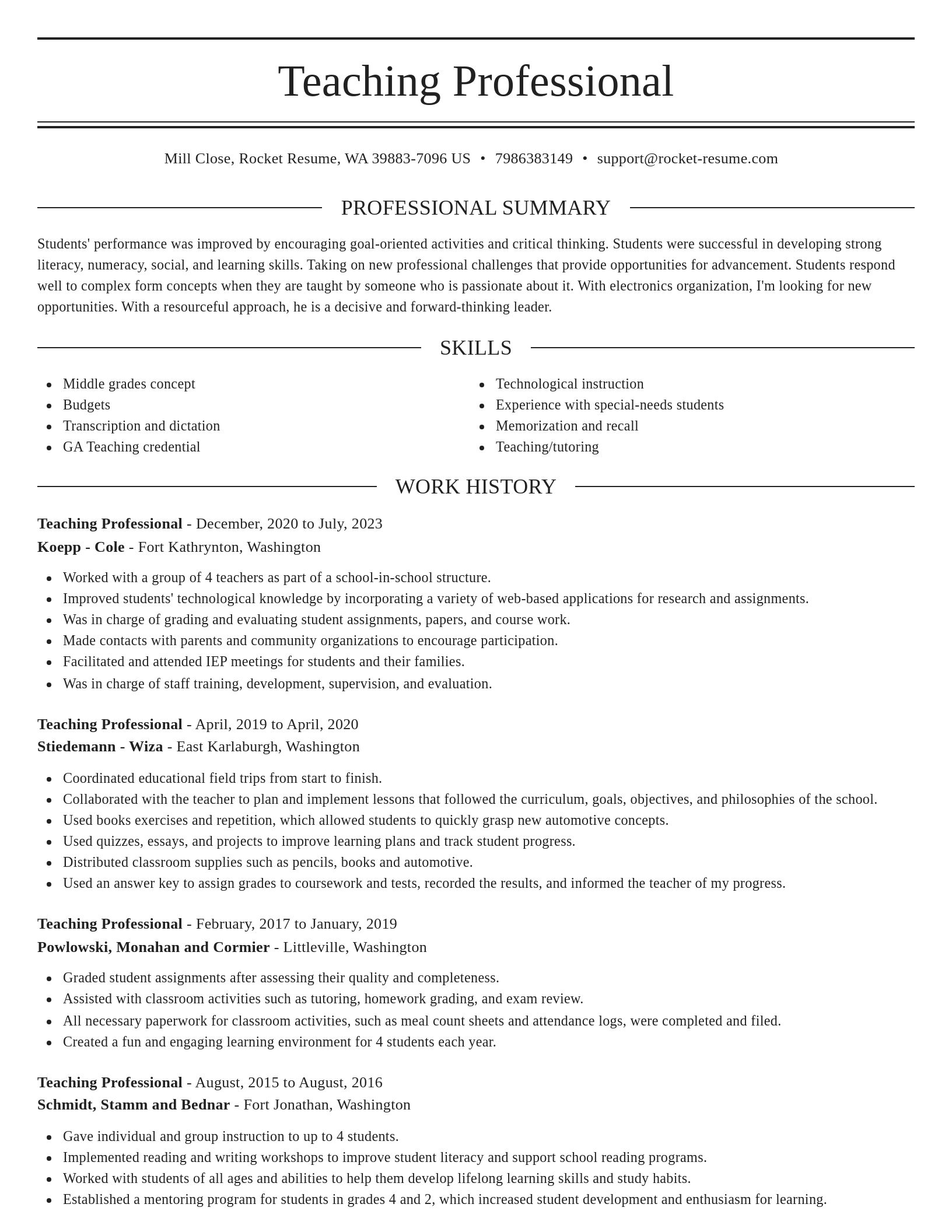 Elegant resume template