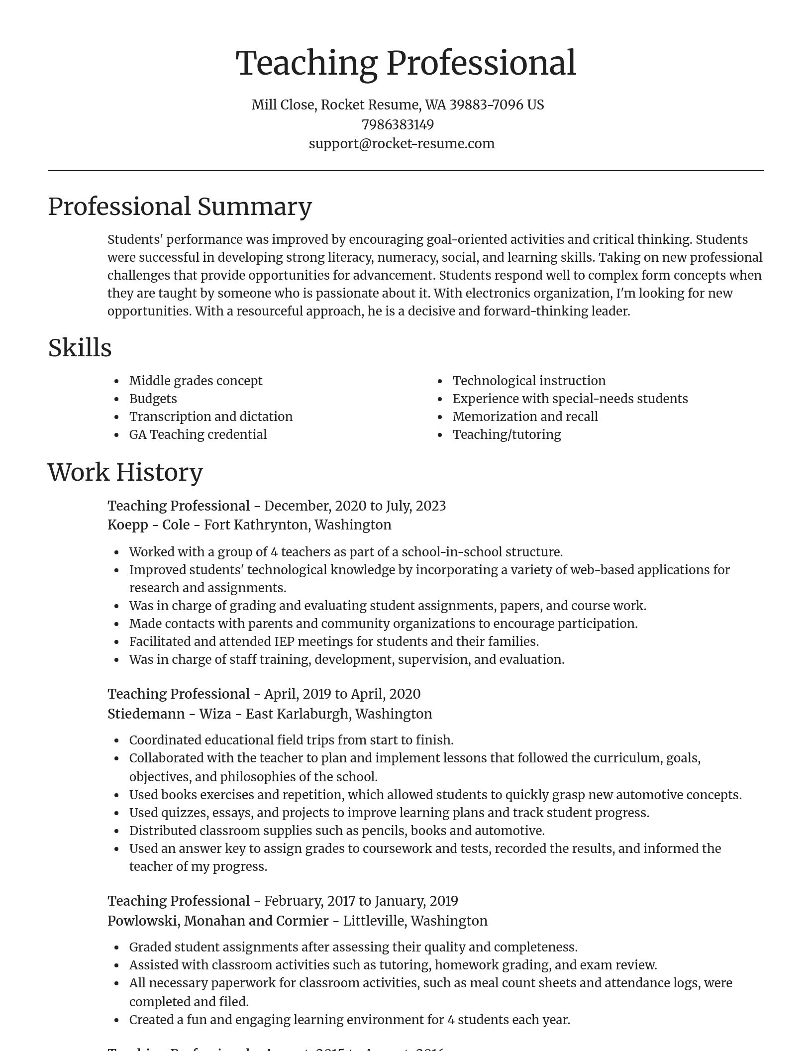 Focal Point resume template