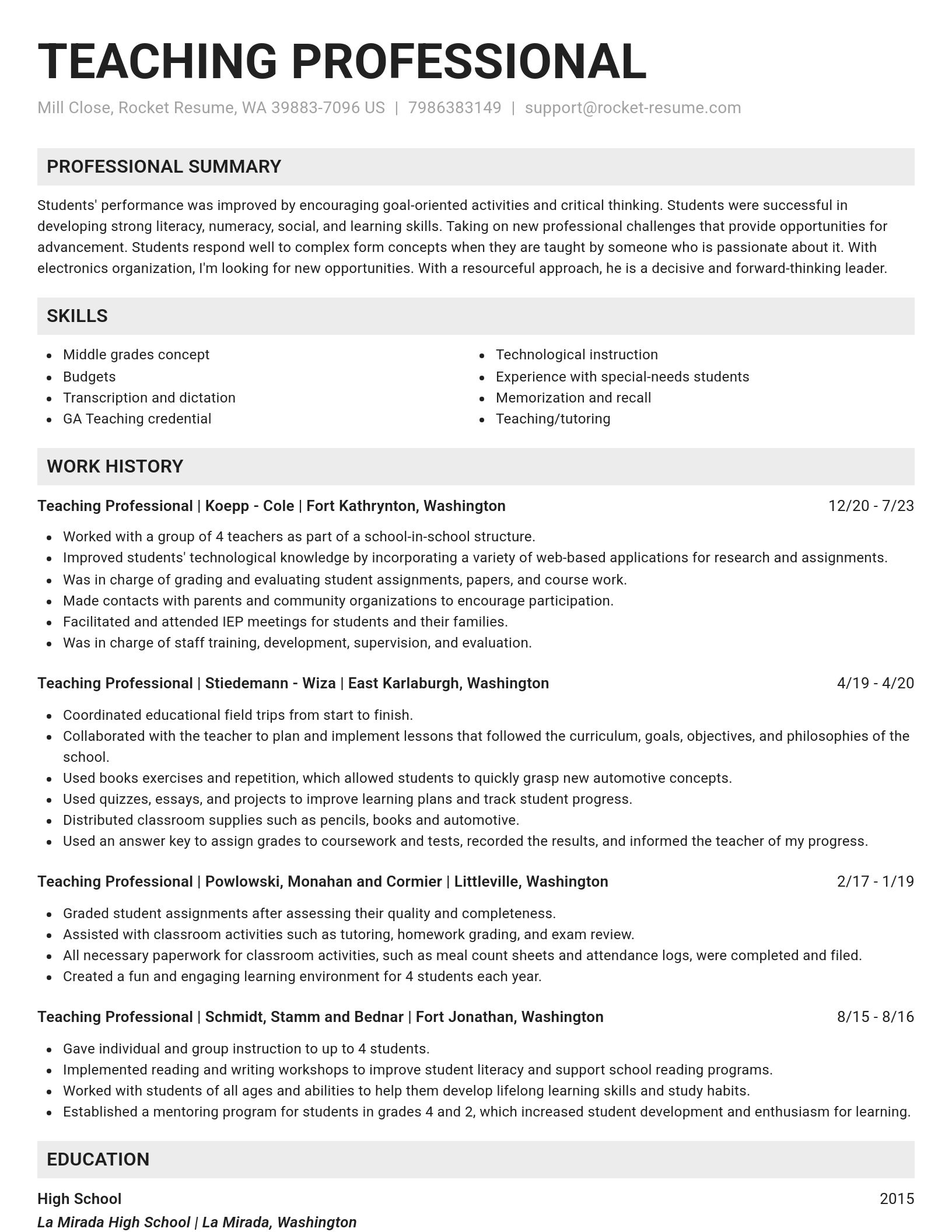 Genius resume template