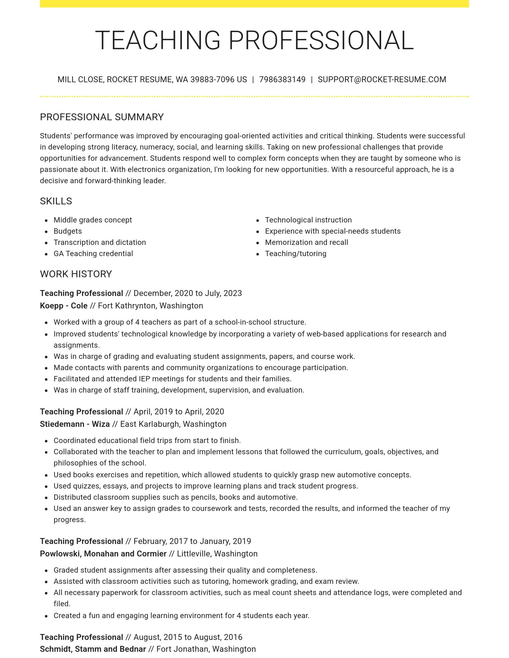 Grand resume template