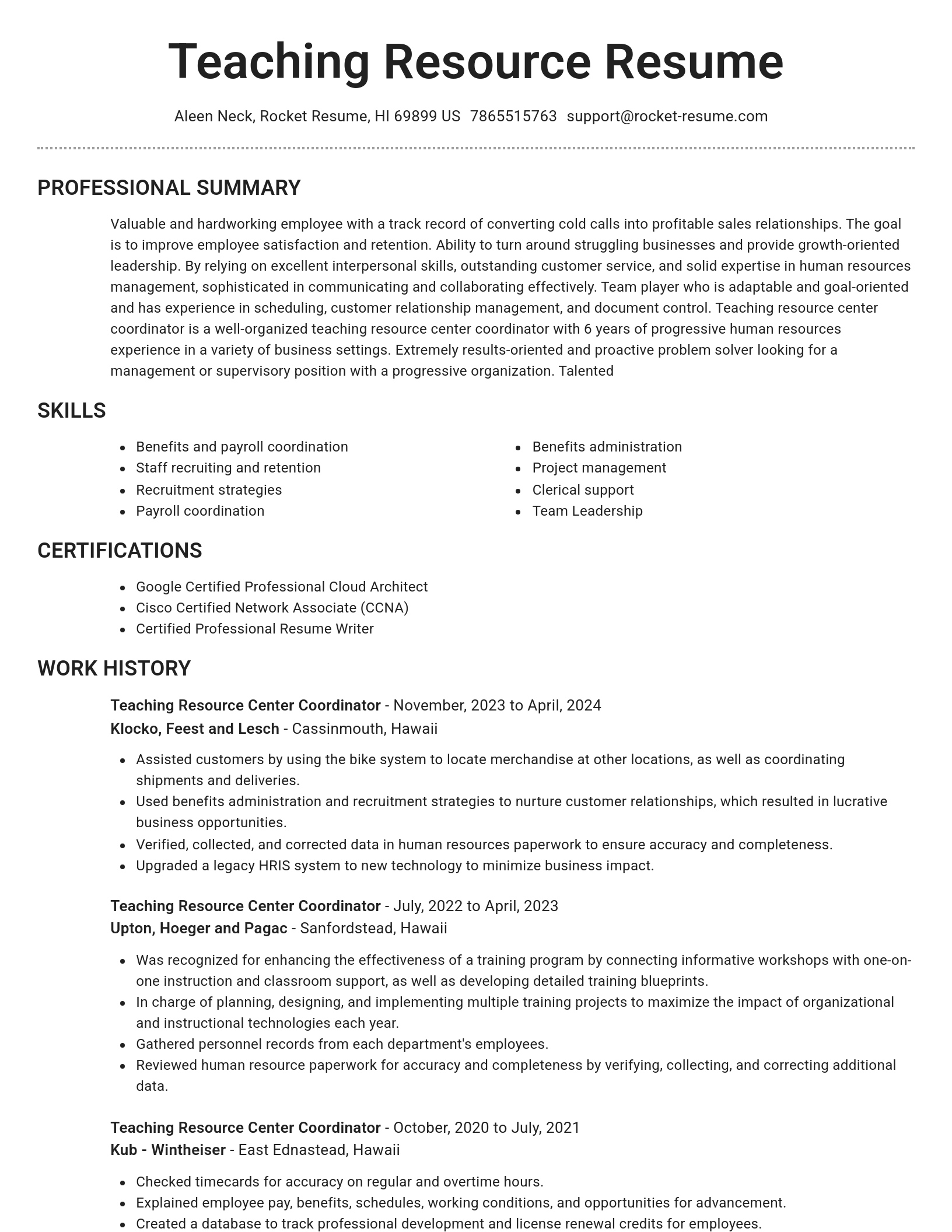 Brilliant resume template