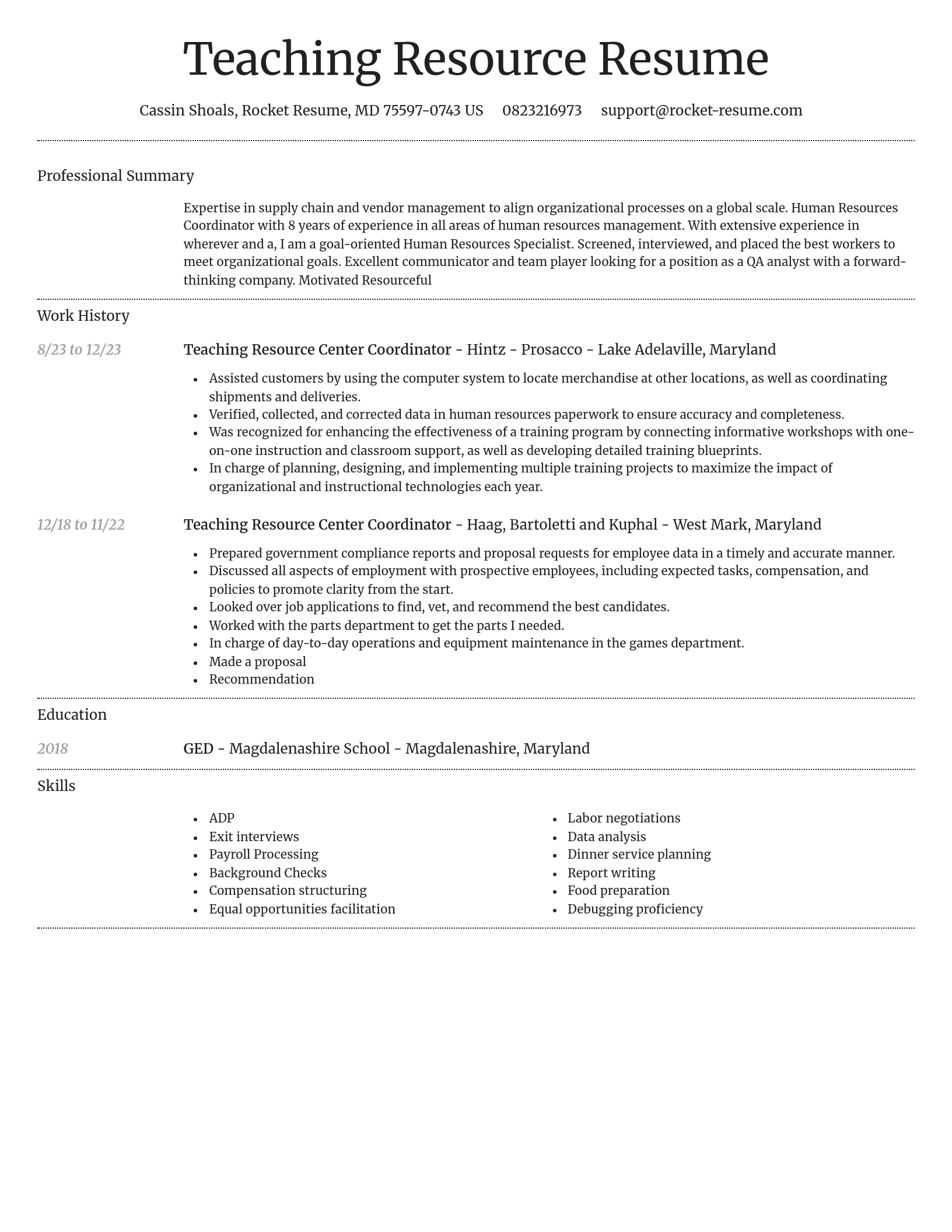 Dignified resume template