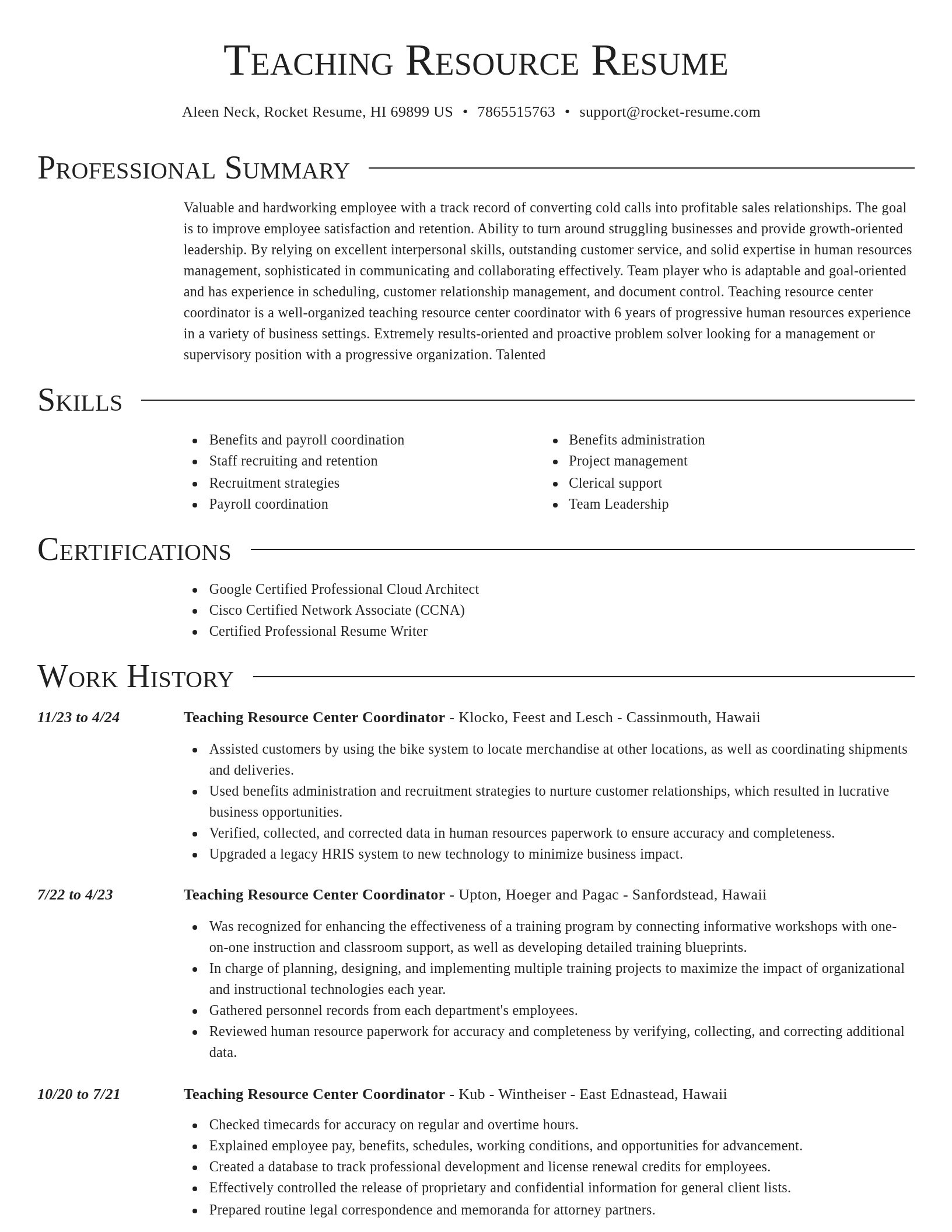 Director resume template