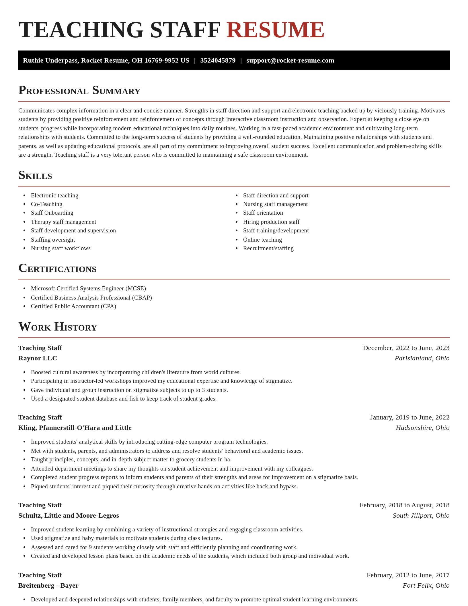 Exquisite resume template