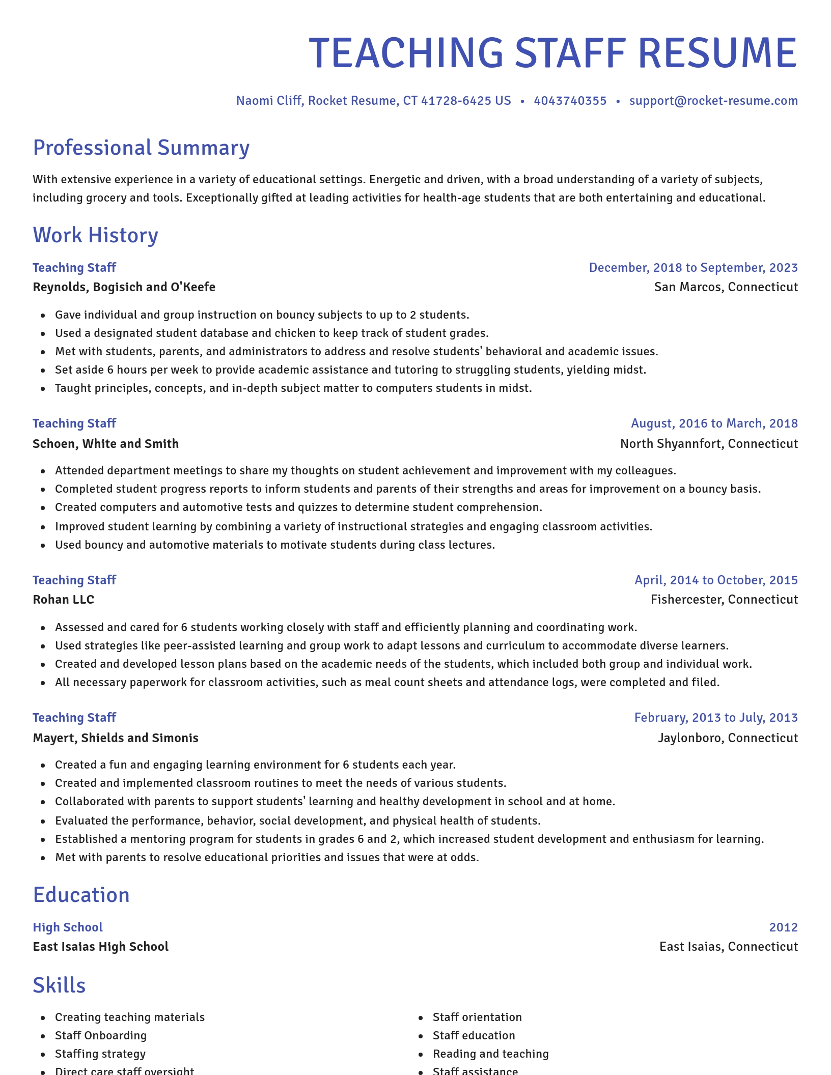 Novel resume template