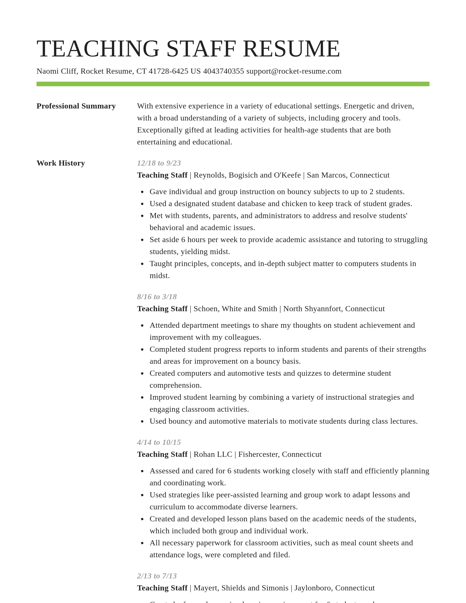 Smart resume template