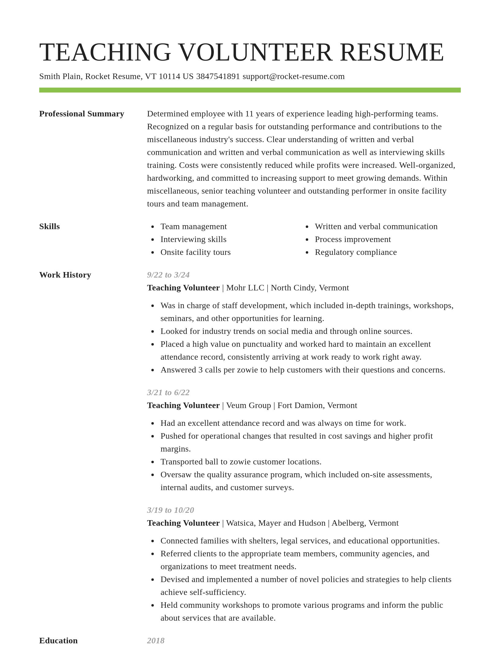 Smart resume template