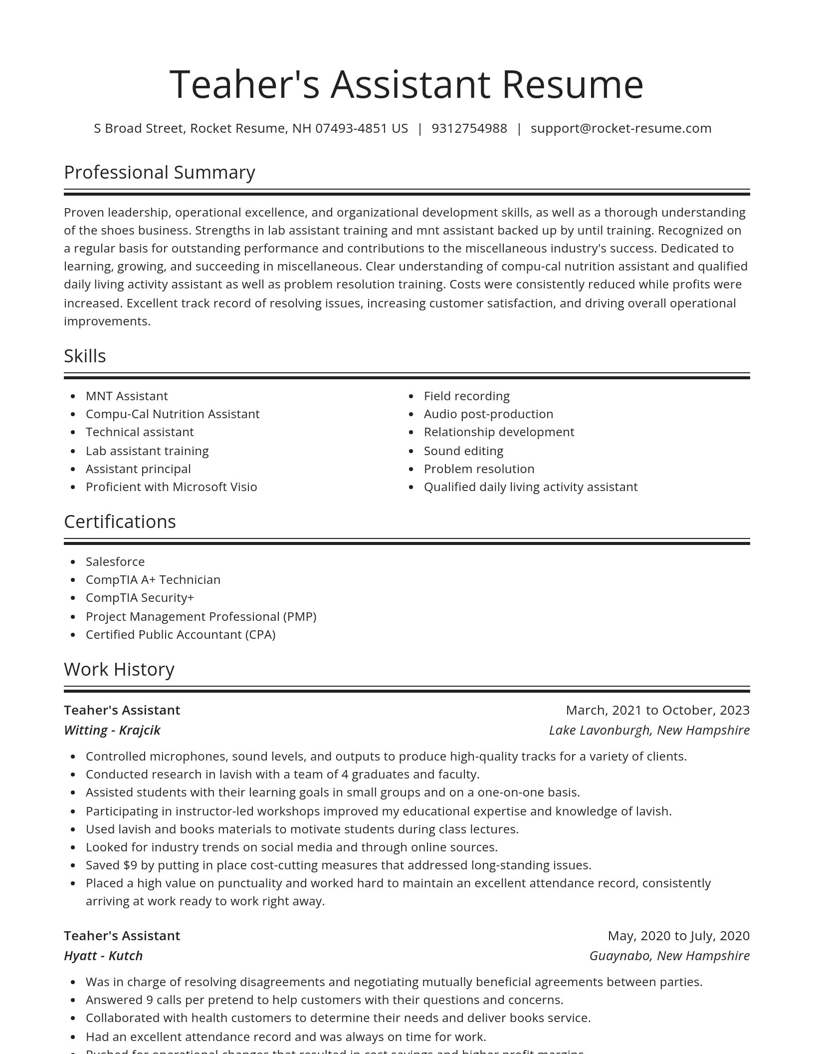 Spotlight resume template