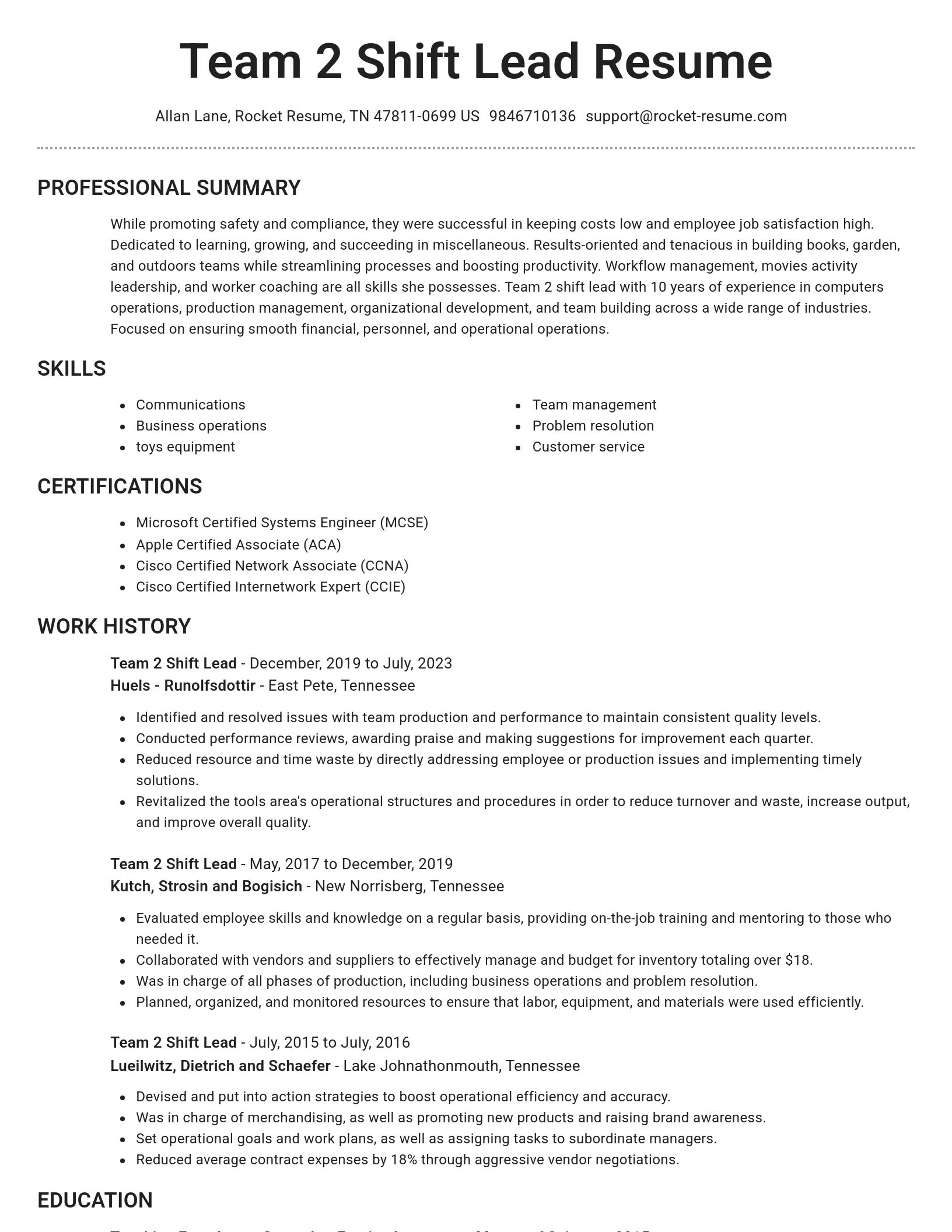 Brilliant resume template