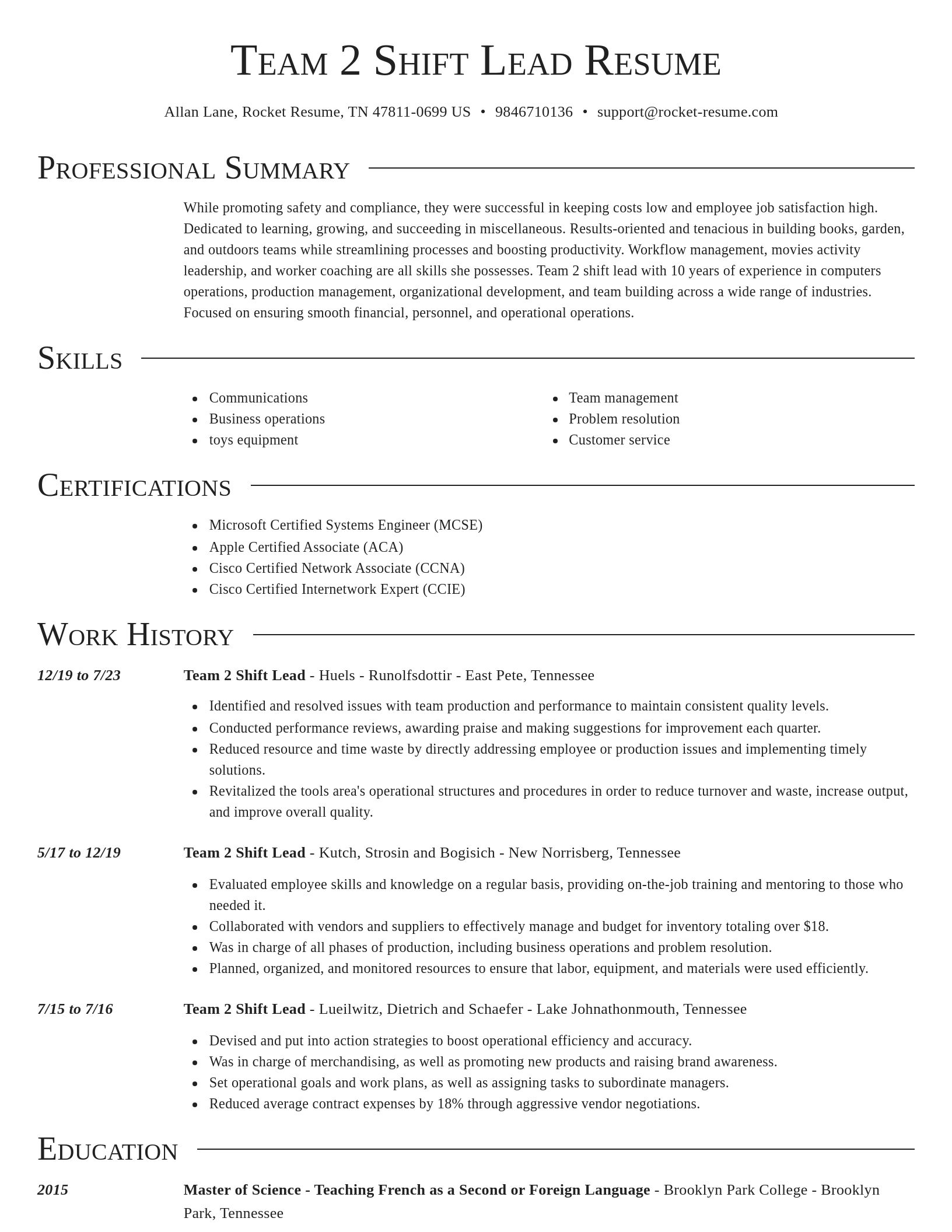 Director resume template