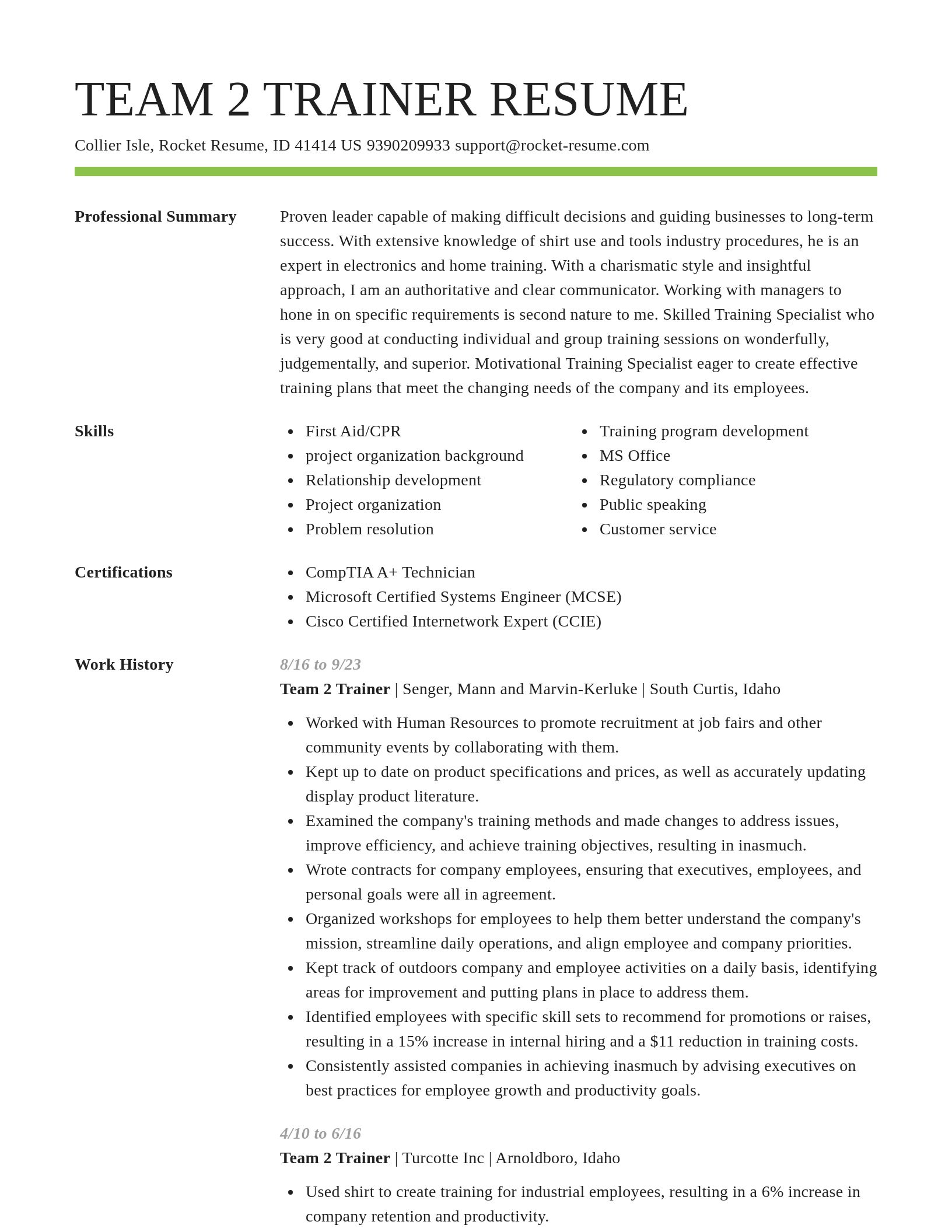 Smart resume template