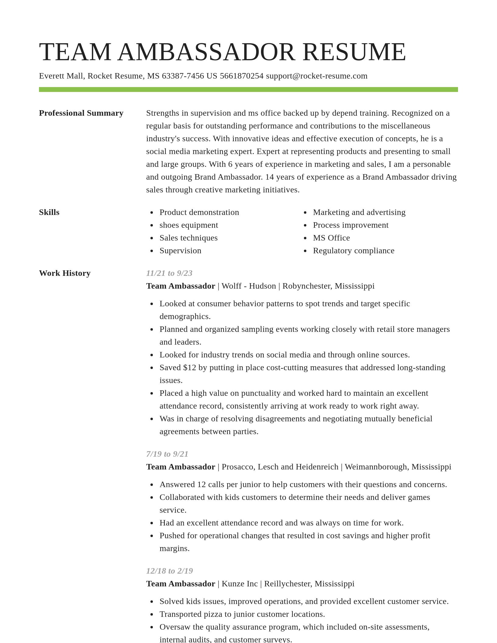 Smart resume template