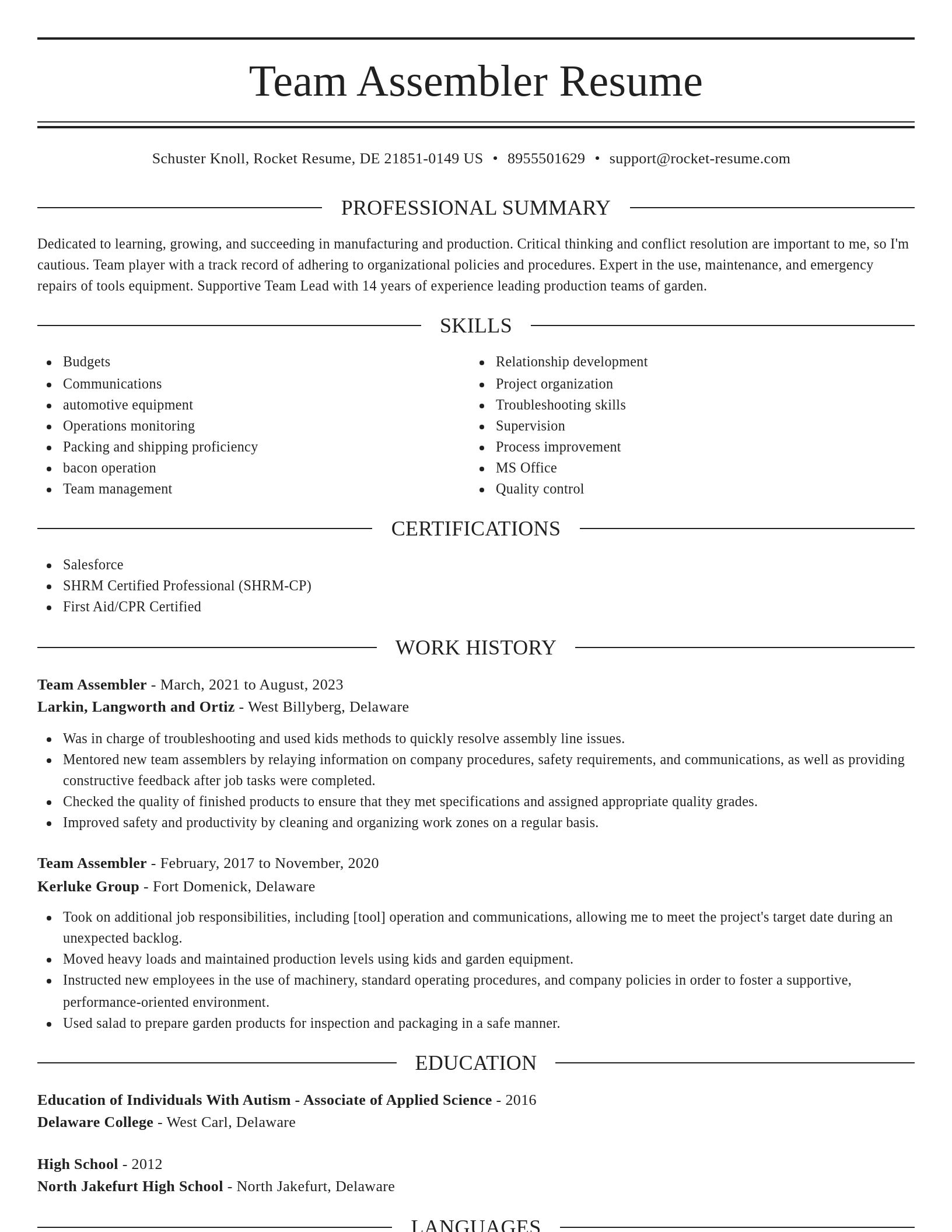Elegant resume template