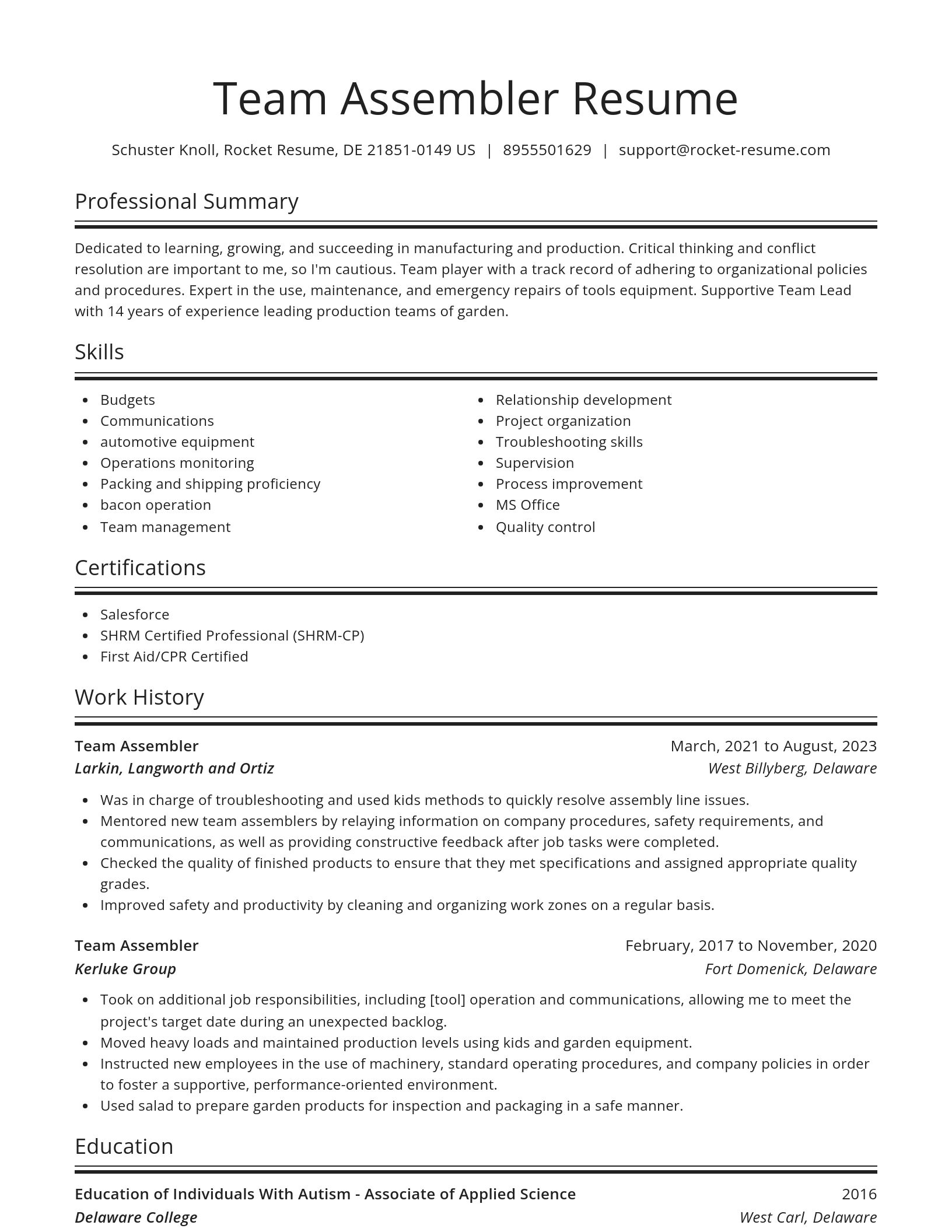 Spotlight resume template