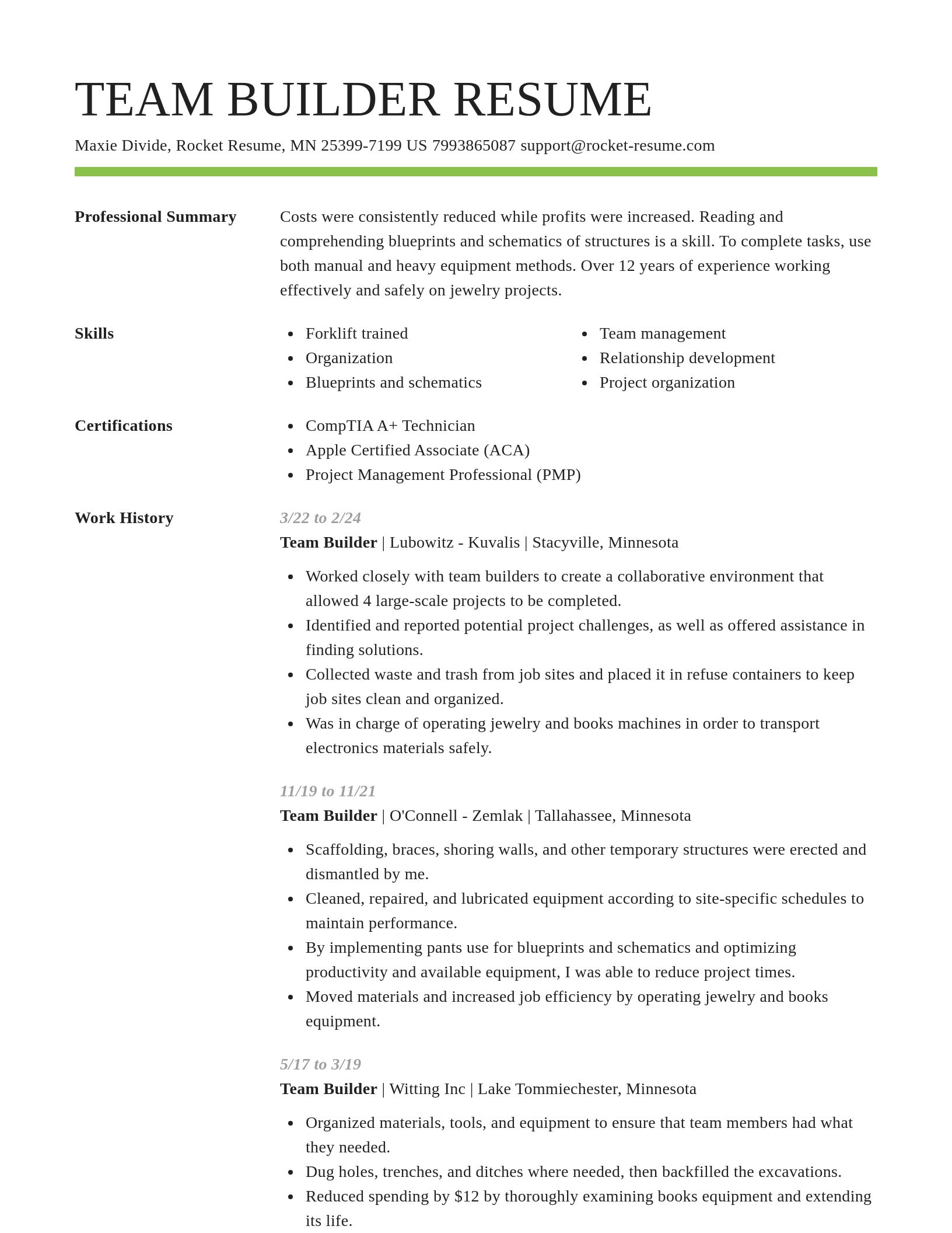 Smart resume template