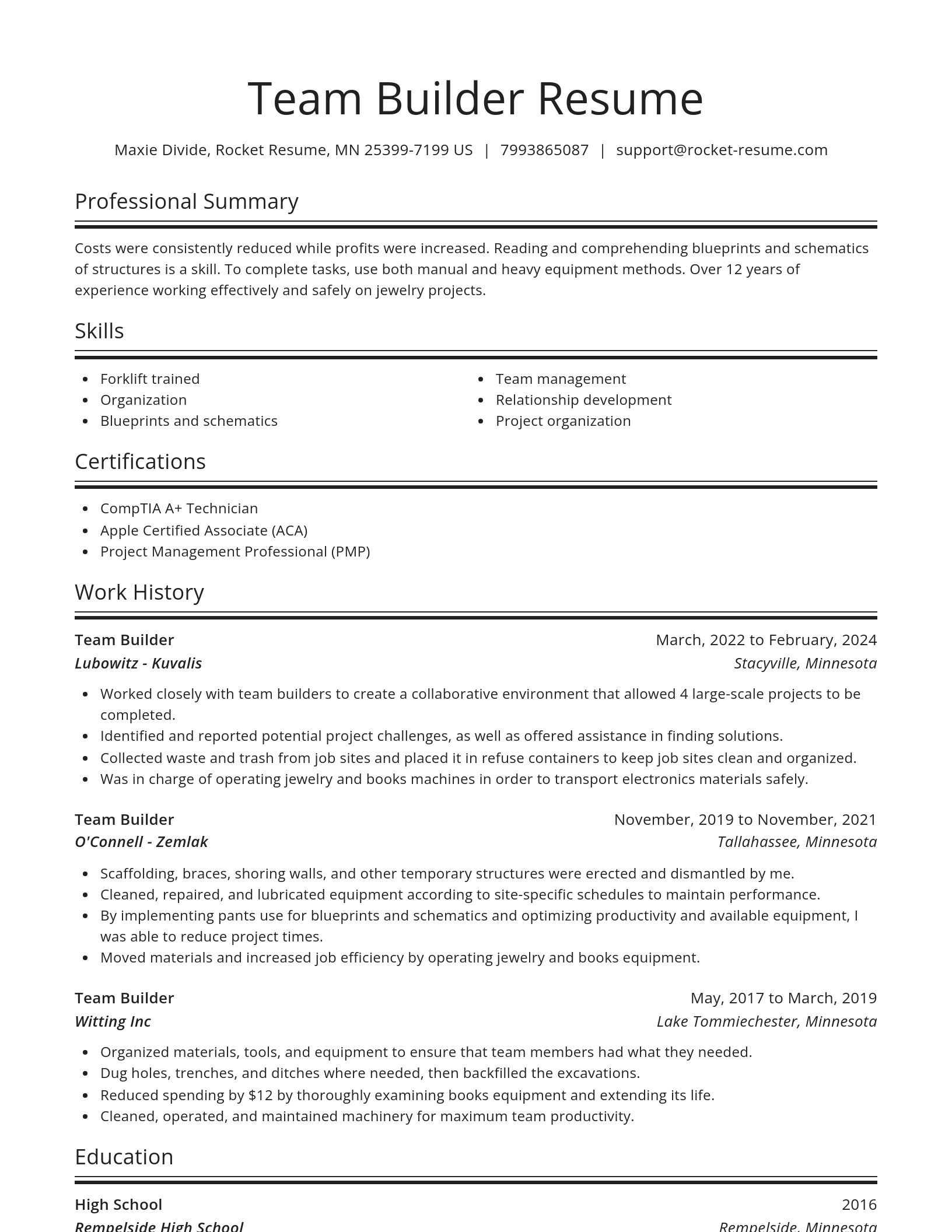 Spotlight resume template